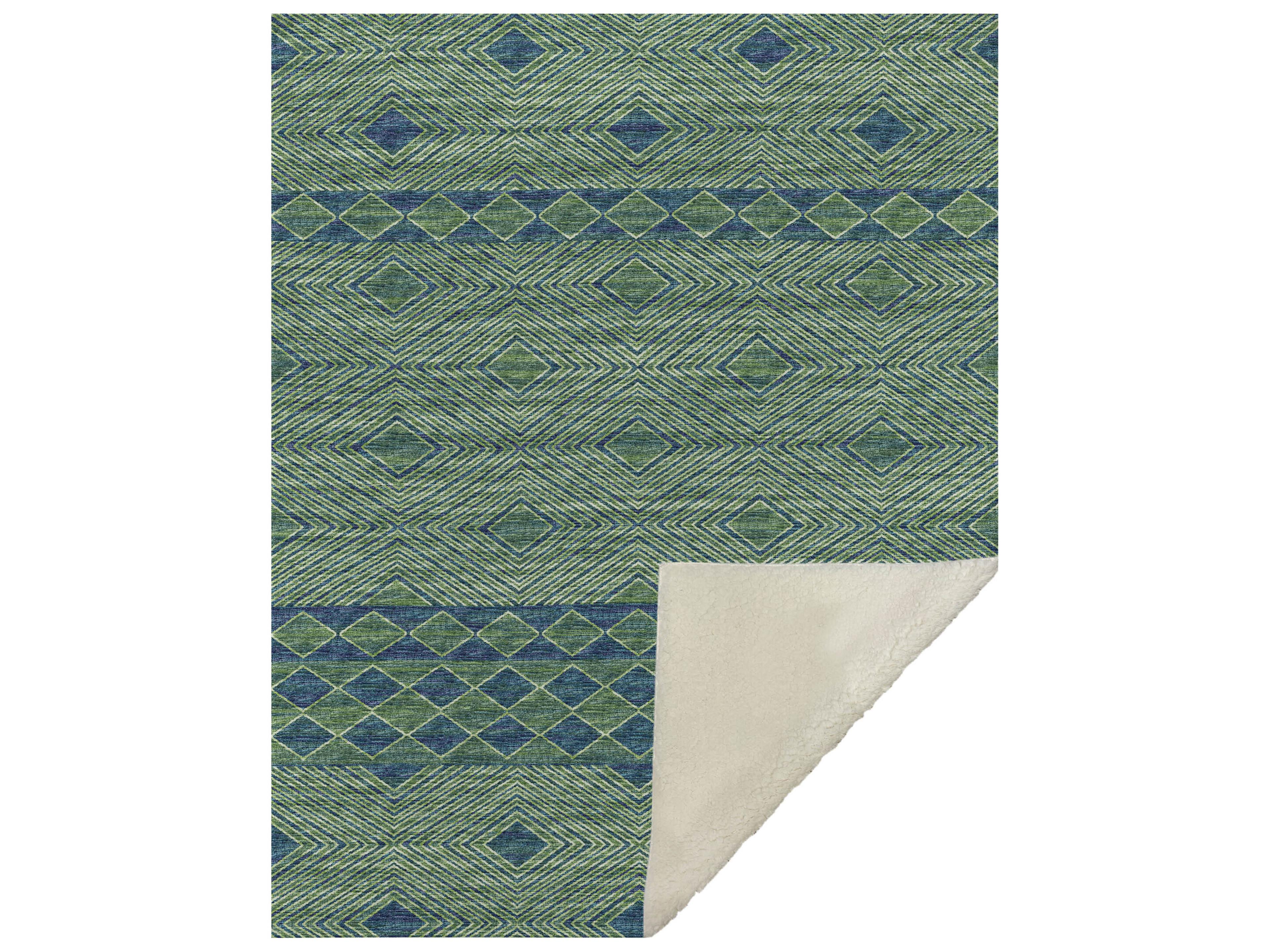 Dalyn Sherpa Green Polyester Throw