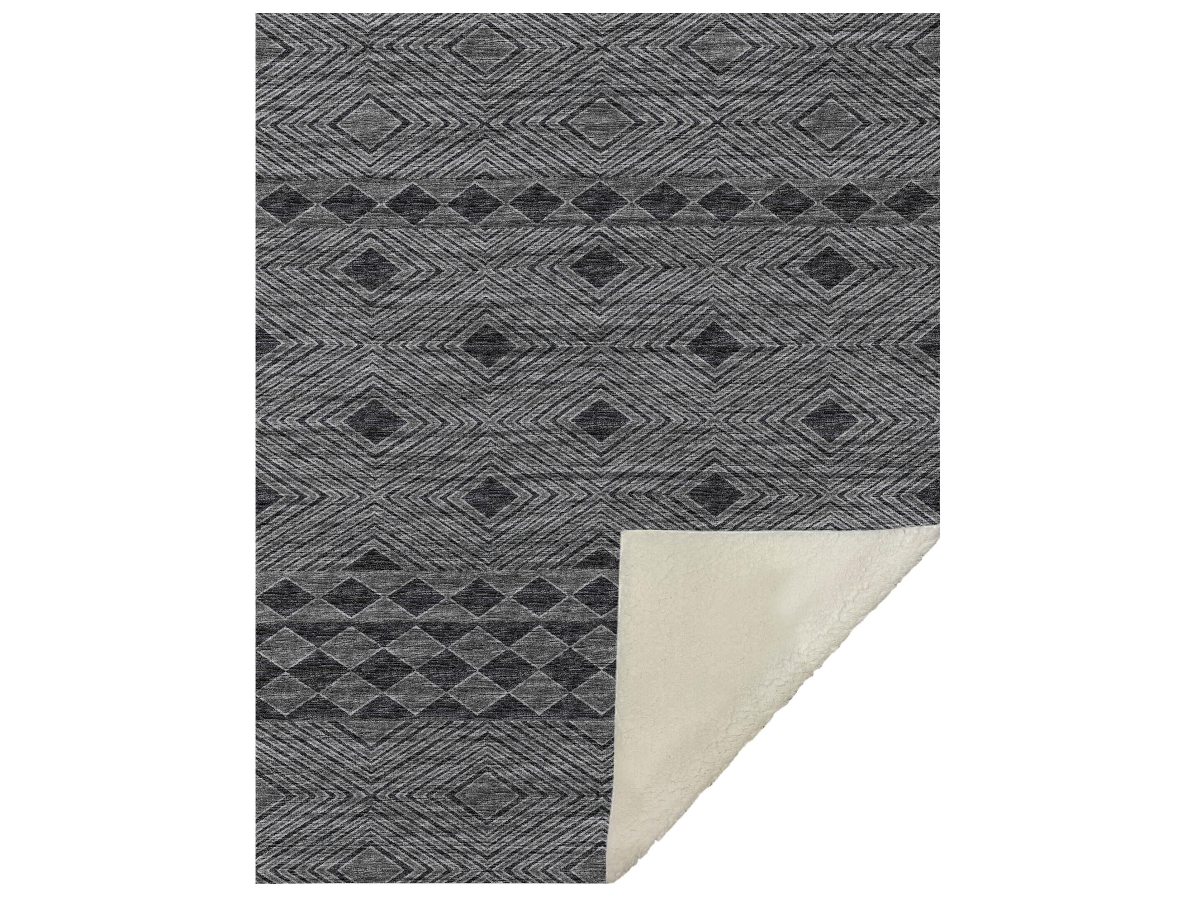 Dalyn Sherpa Gray Polyester Throw