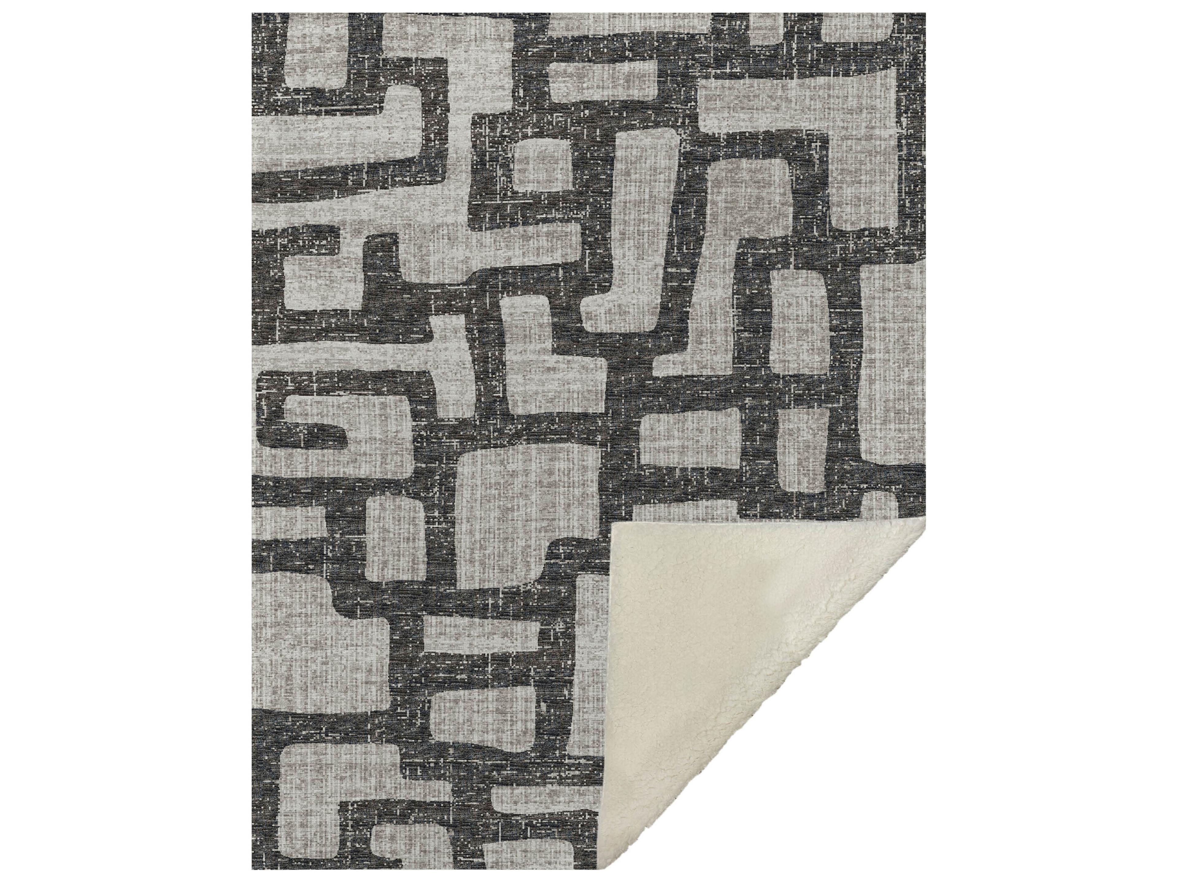 Dalyn Sherpa Gray Polyester Throw