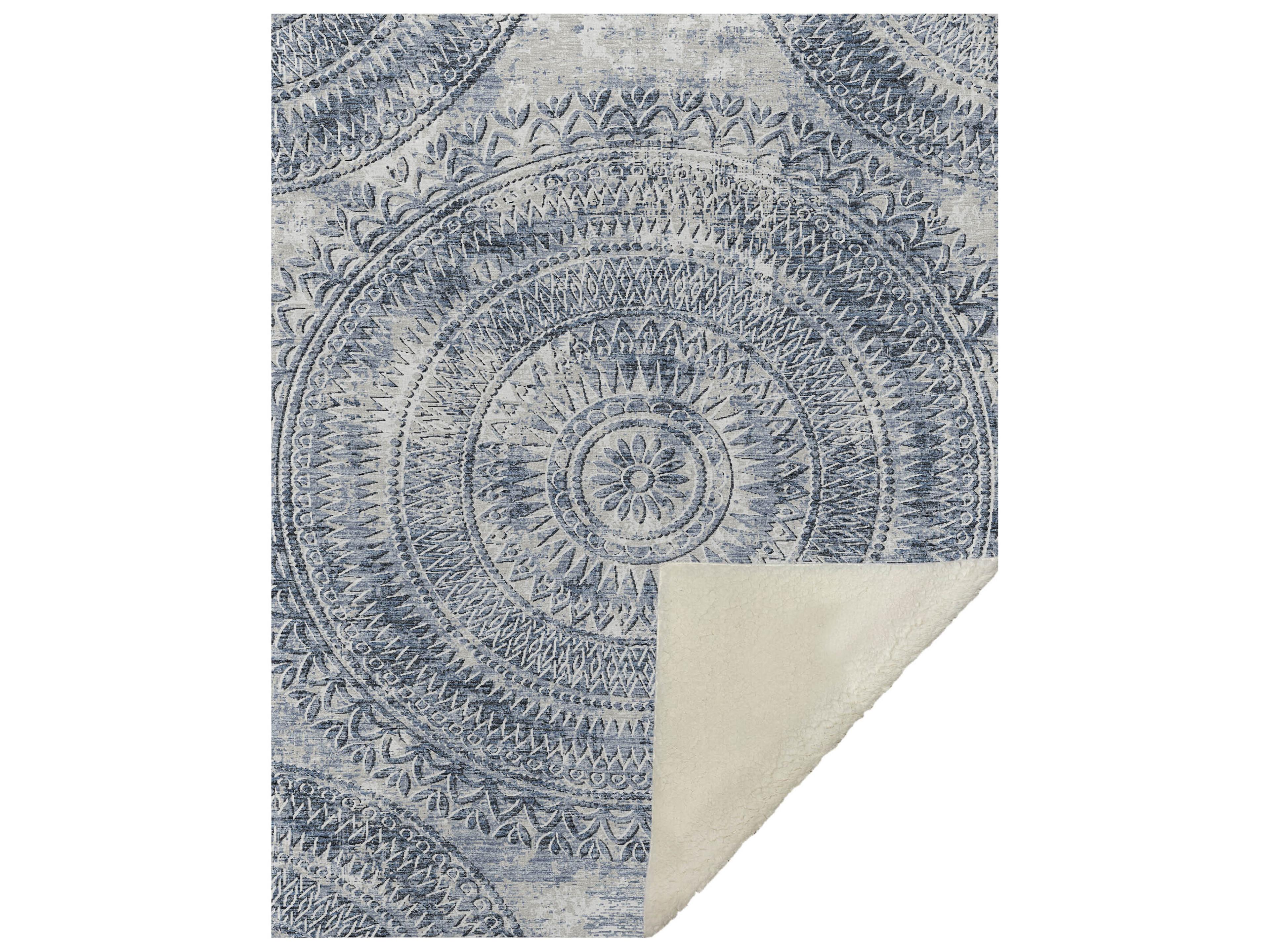 Dalyn Sherpa Blue Polyester Throw