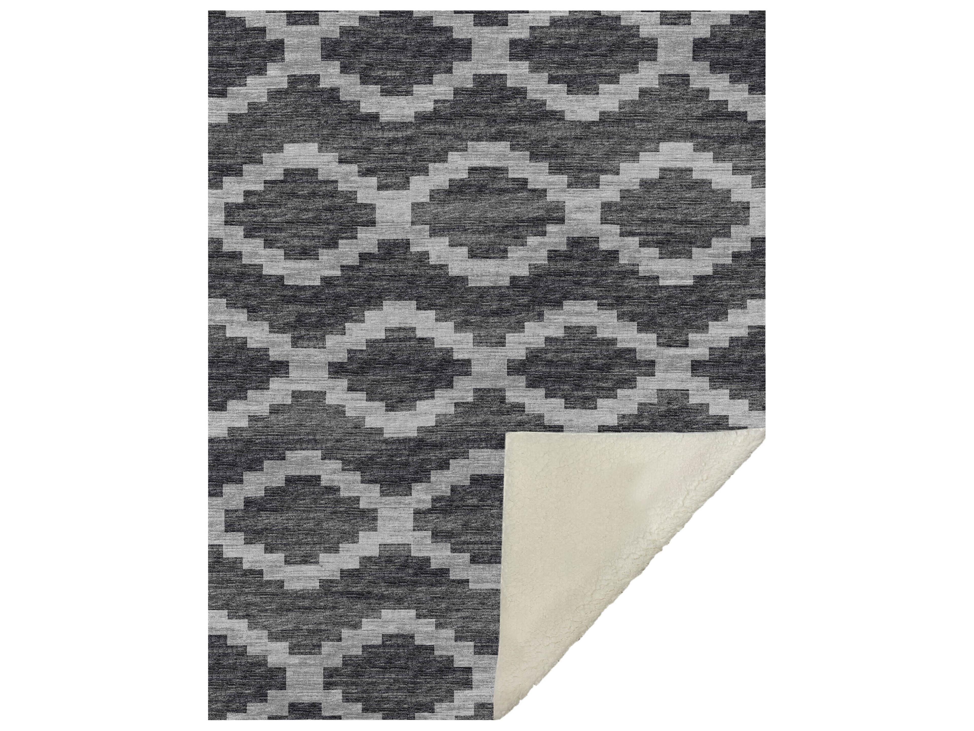 Dalyn Sherpa Gray Polyester Throw