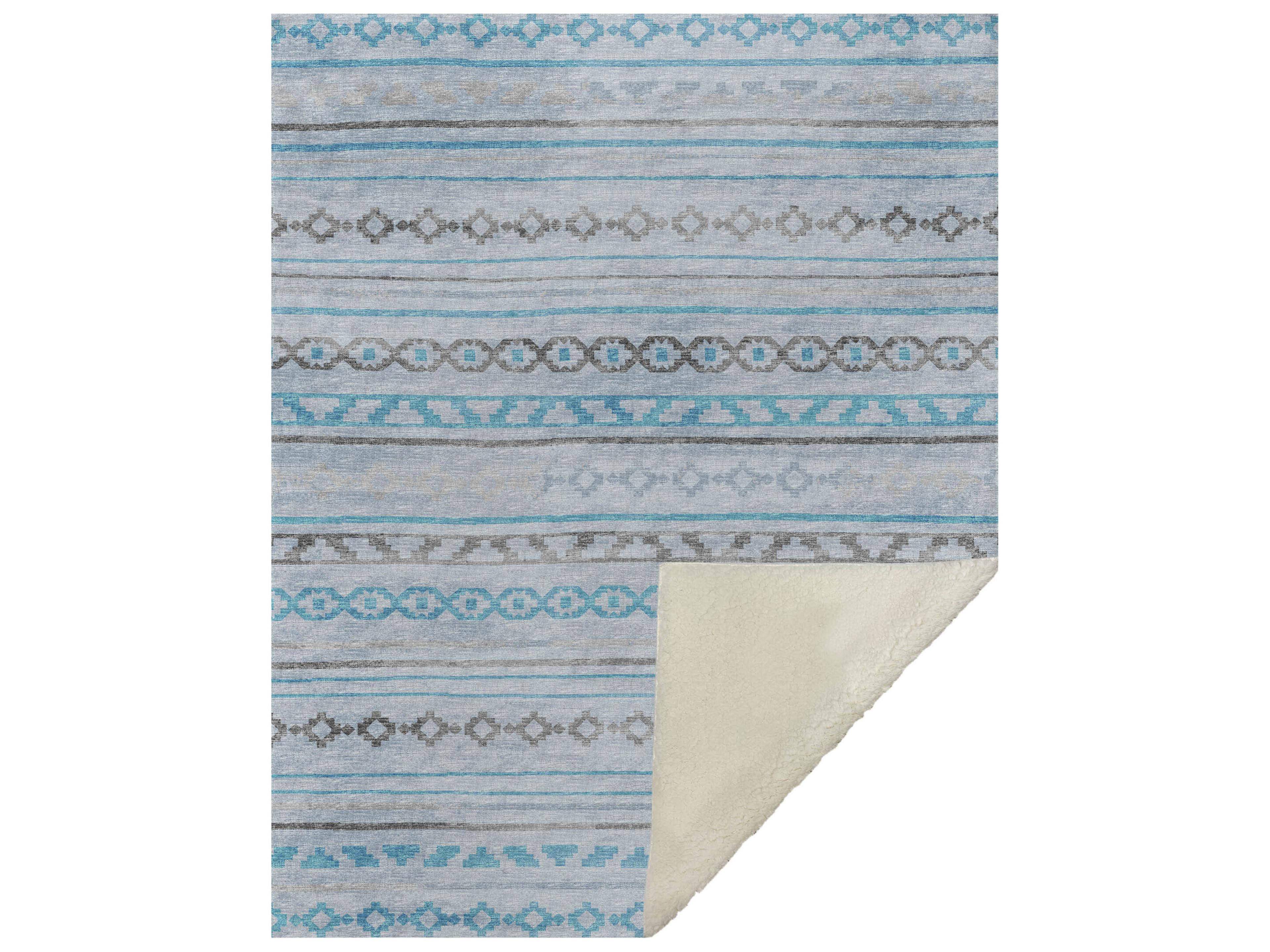 Dalyn Sherpa Blue Polyester Throw