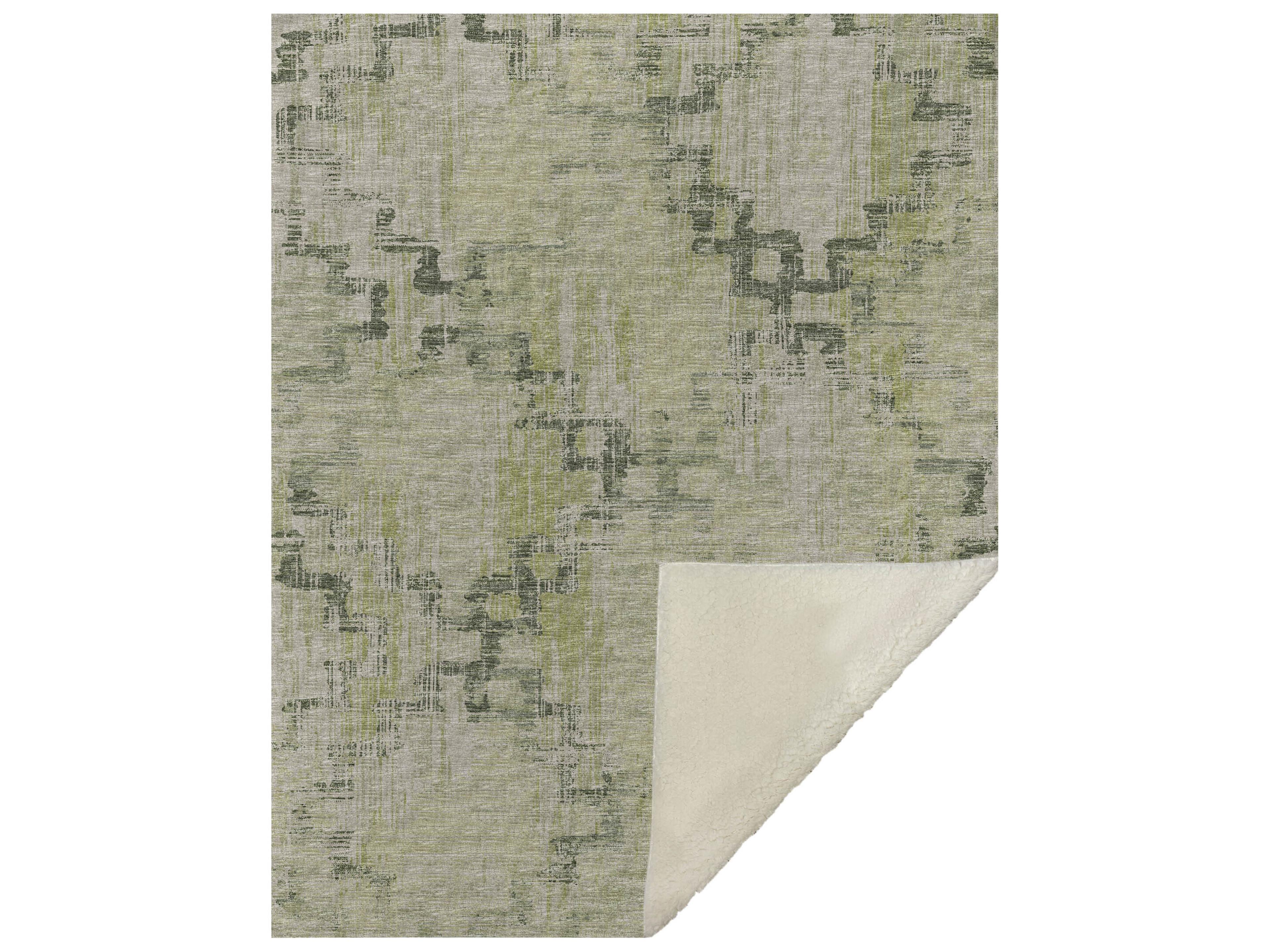 Dalyn Sherpa Green Polyester Throw