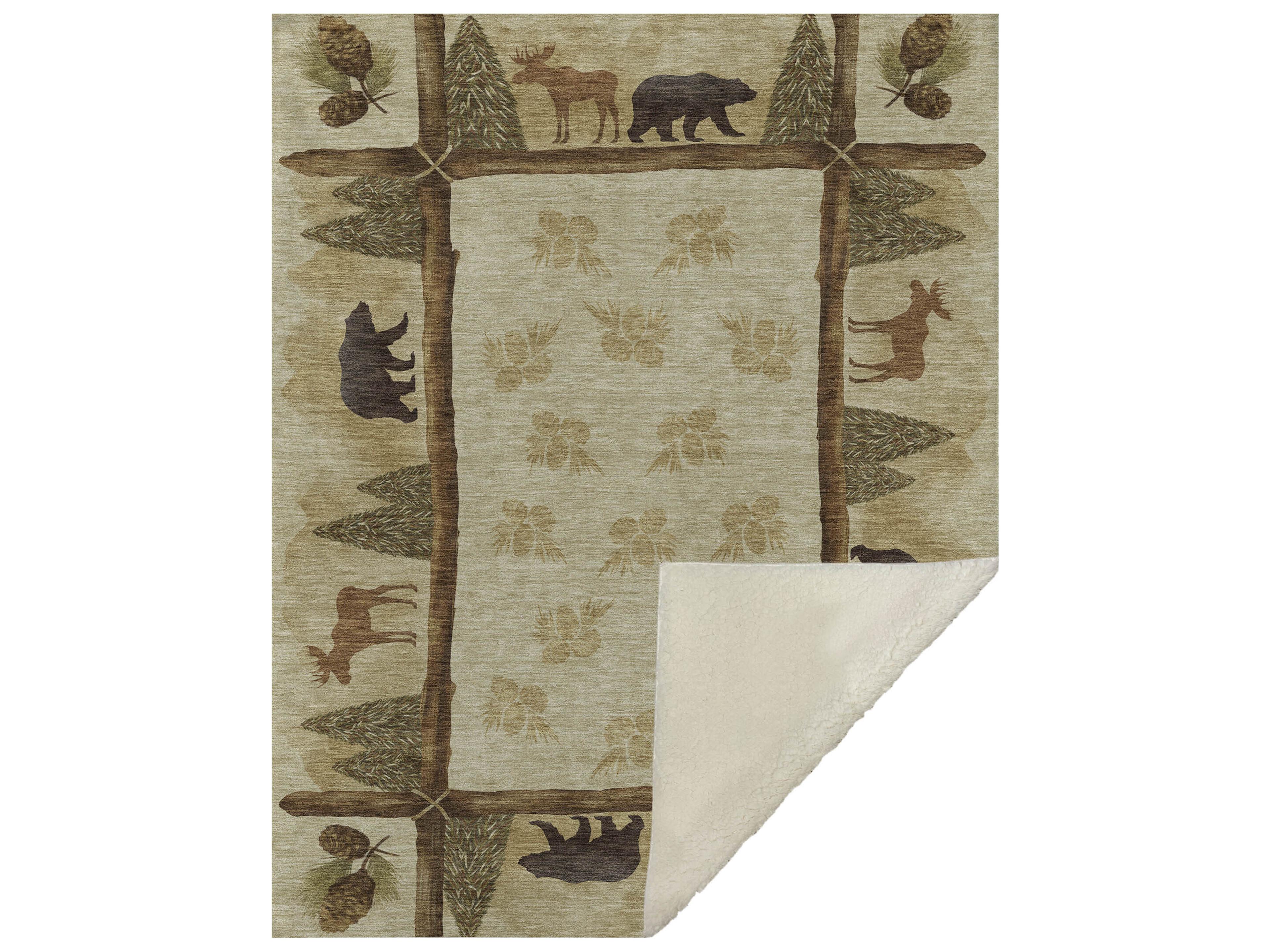 Dalyn Sherpa Beige Polyester Throw