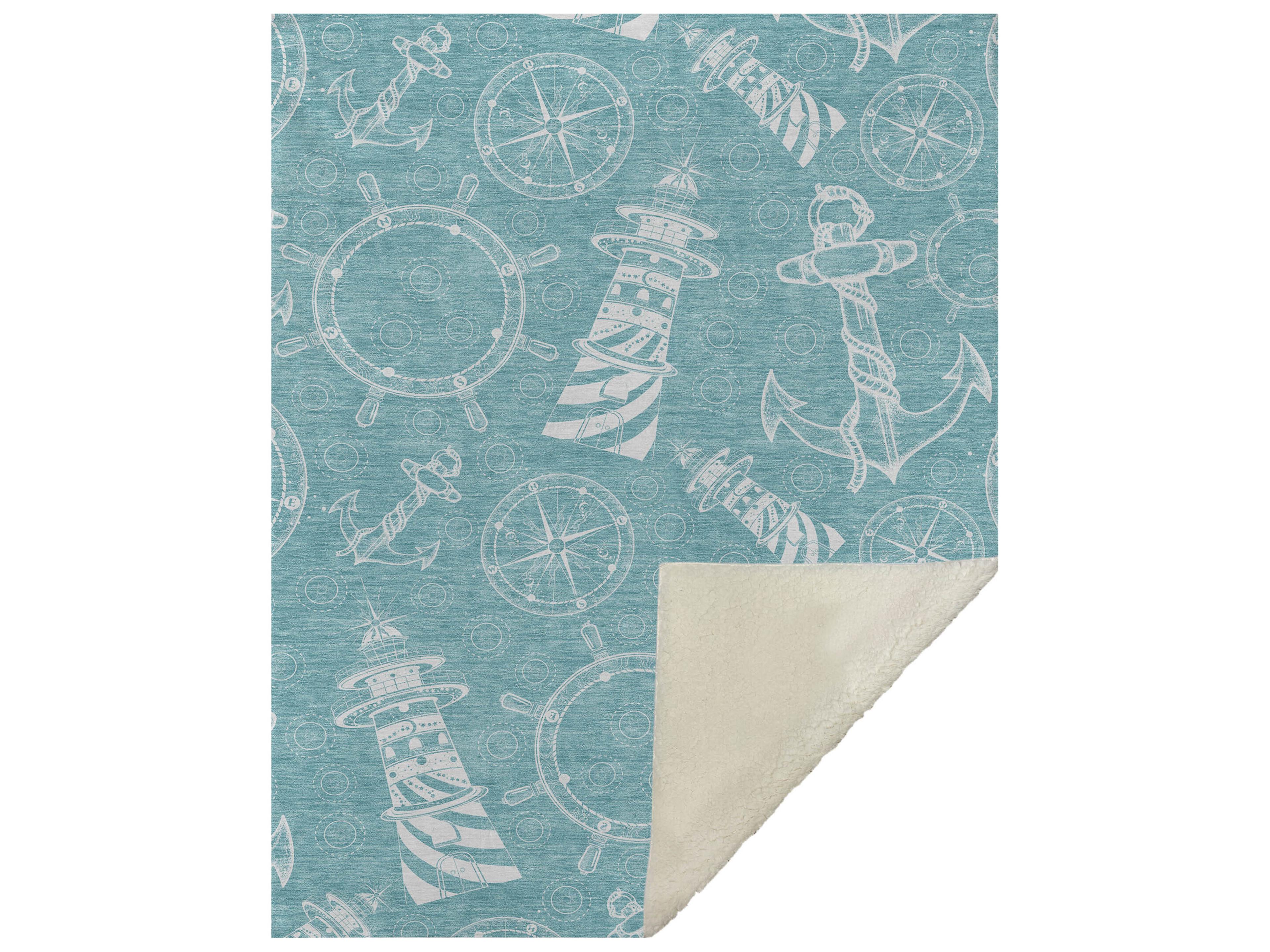 Dalyn Sherpa Blue Polyester Throw