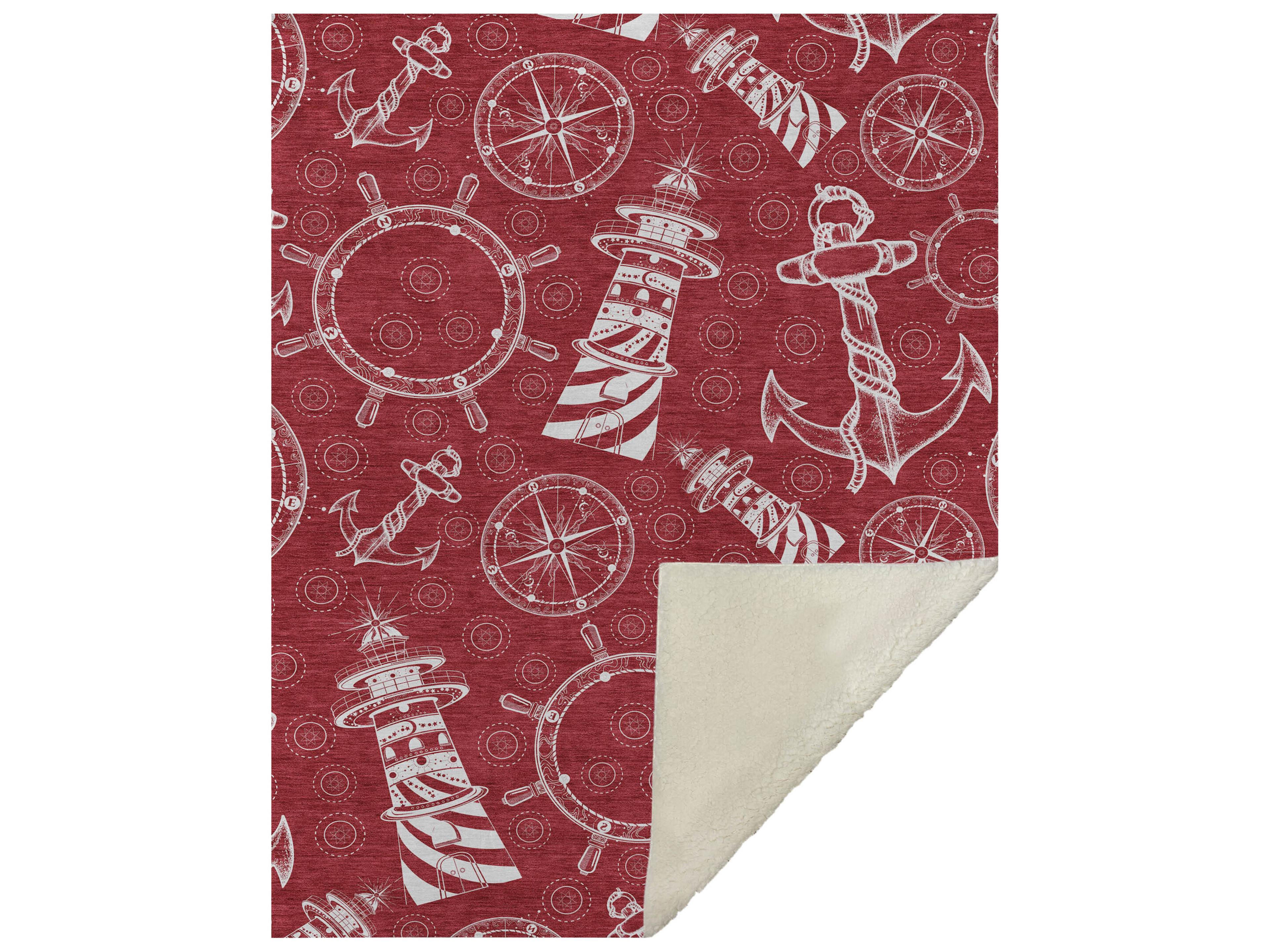 Dalyn Sherpa Red Polyester Throw