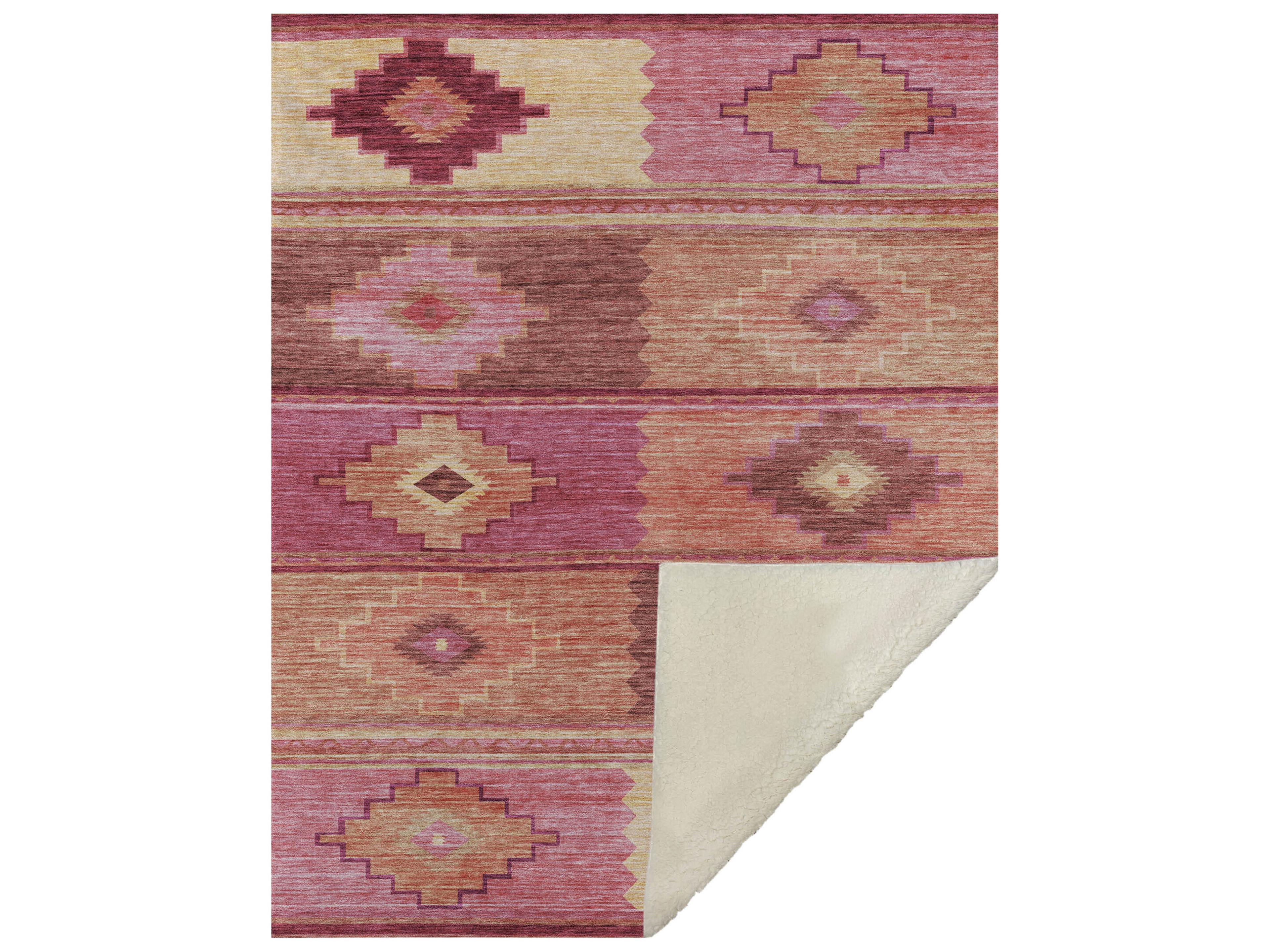 Dalyn Sherpa Pink Polyester Throw