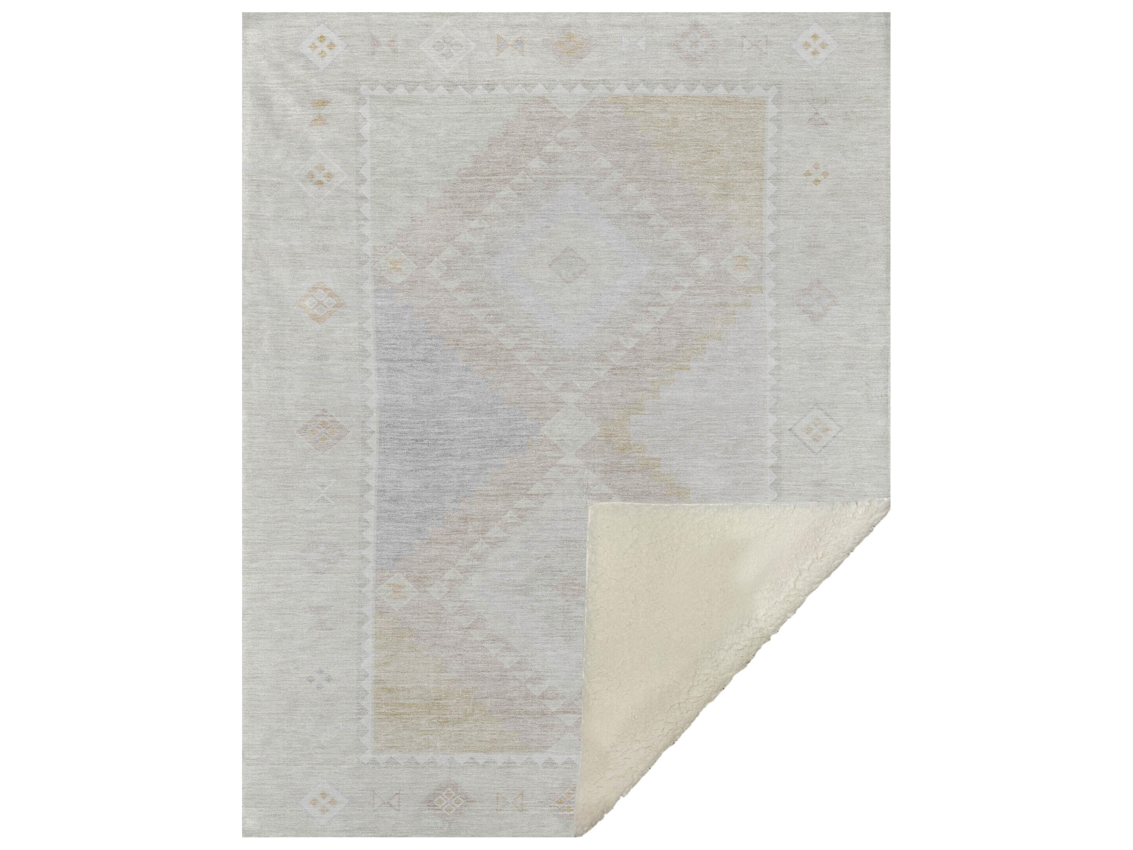 Dalyn Sherpa Ivory Polyester Throw