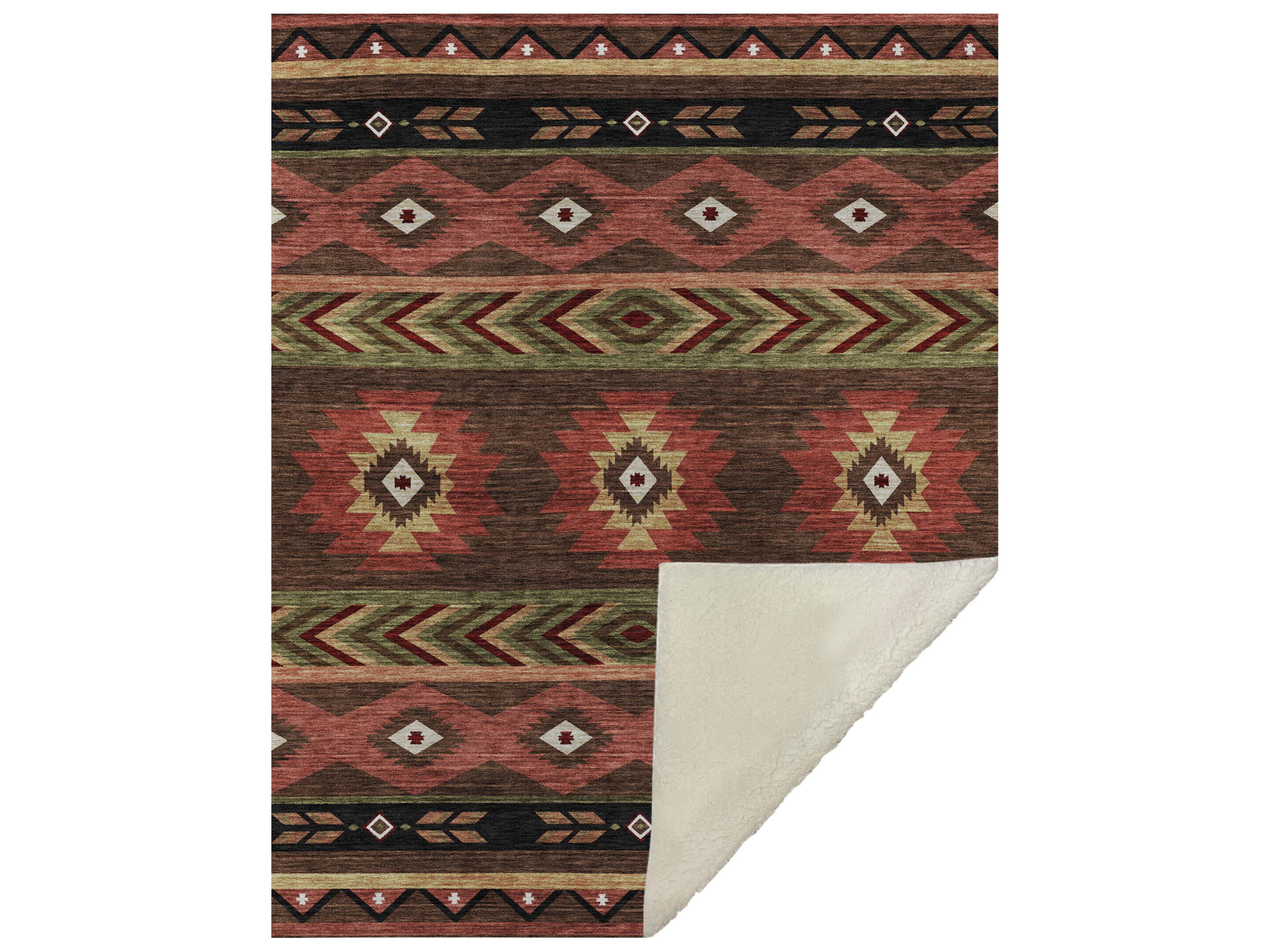 Dalyn Sherpa Brown Polyester Throw