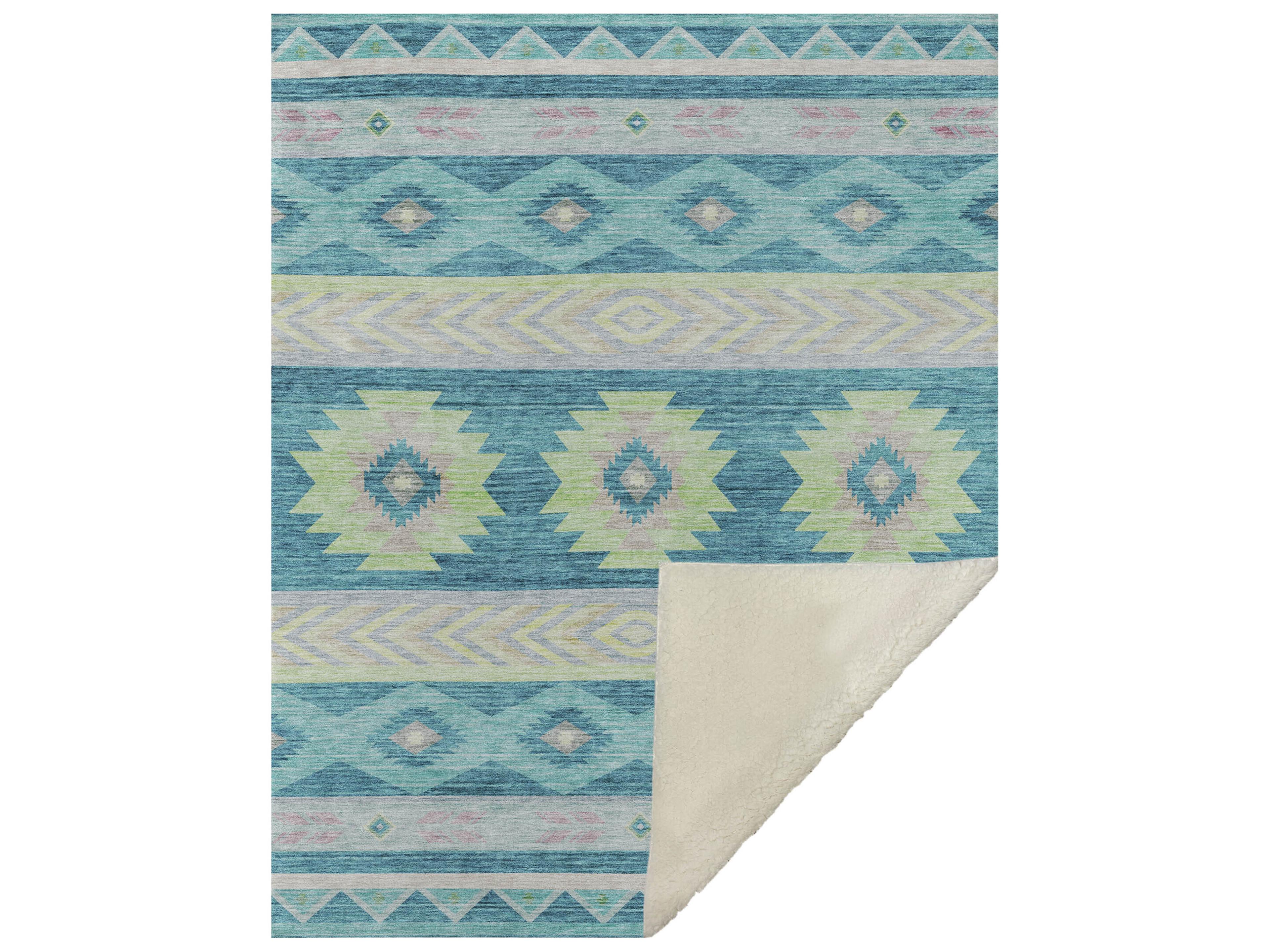 Dalyn Sherpa Teal Polyester Throw