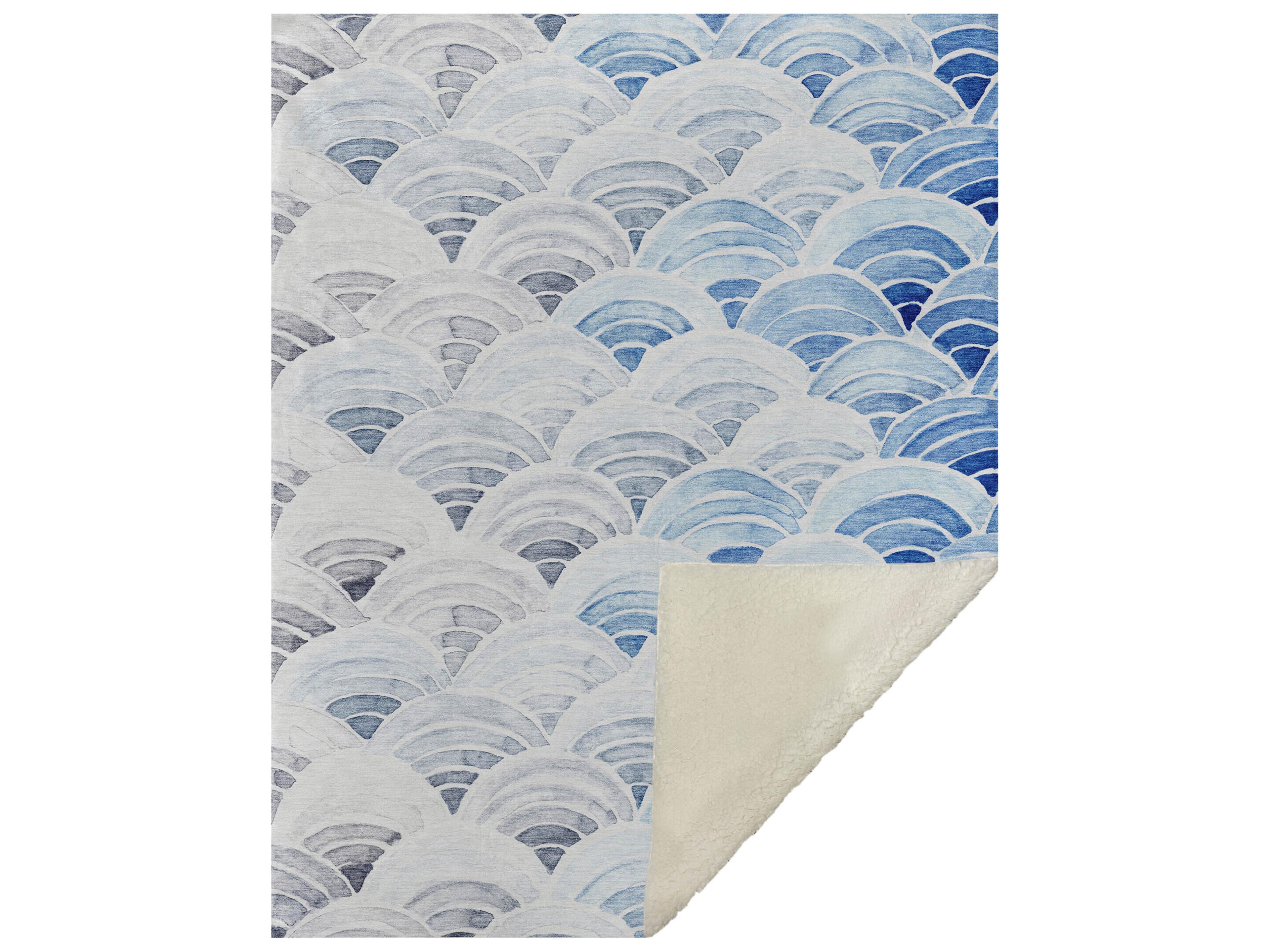 Dalyn Sherpa Blue Polyester Throw