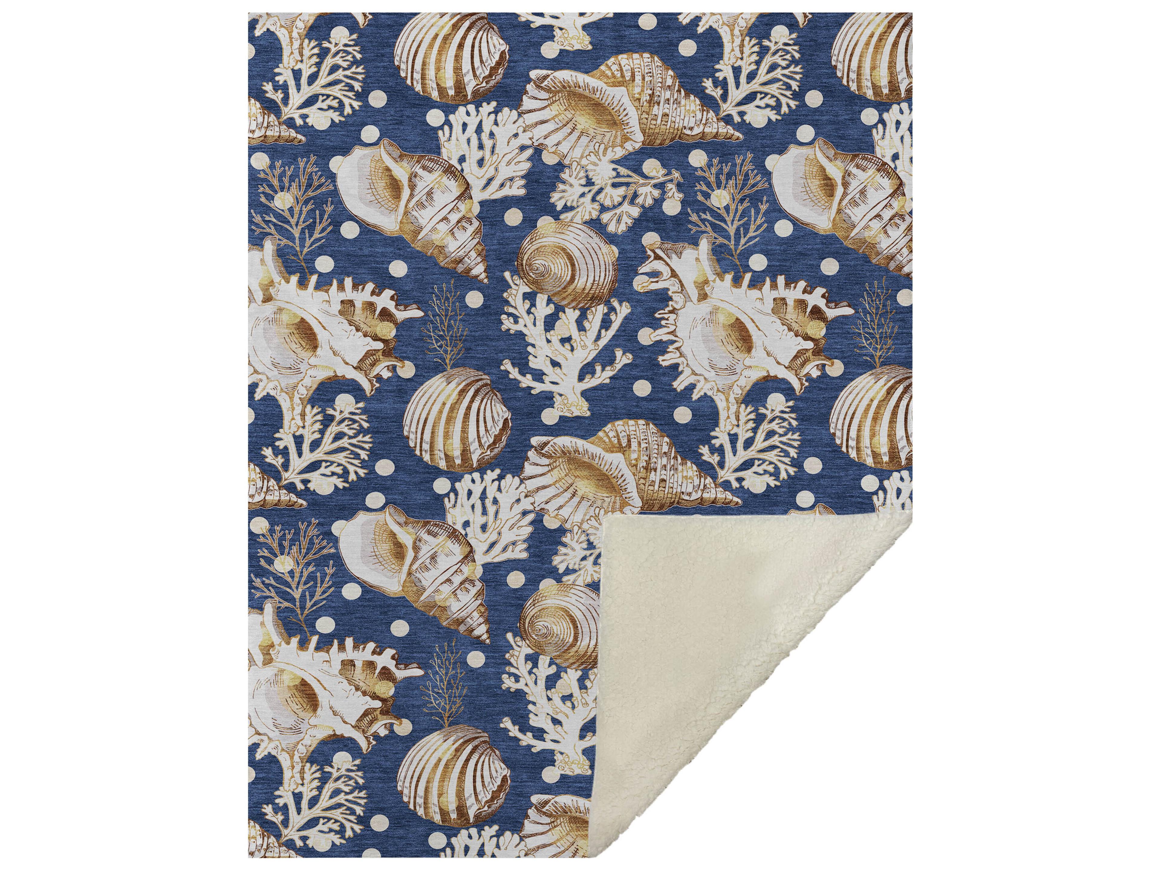 Dalyn Sherpa Blue Polyester Throw