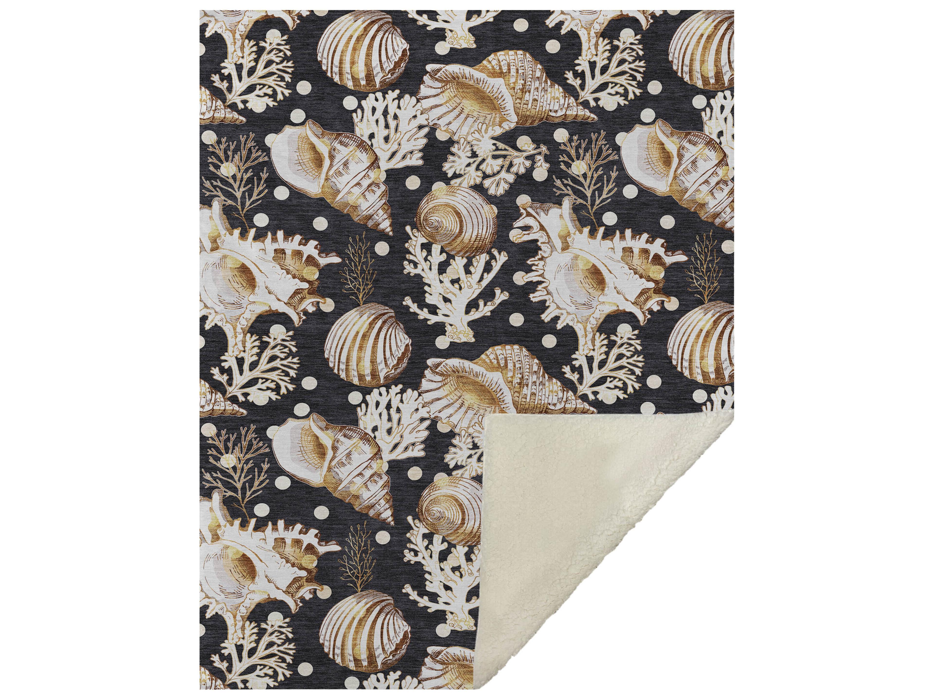 Dalyn Sherpa Black Polyester Throw