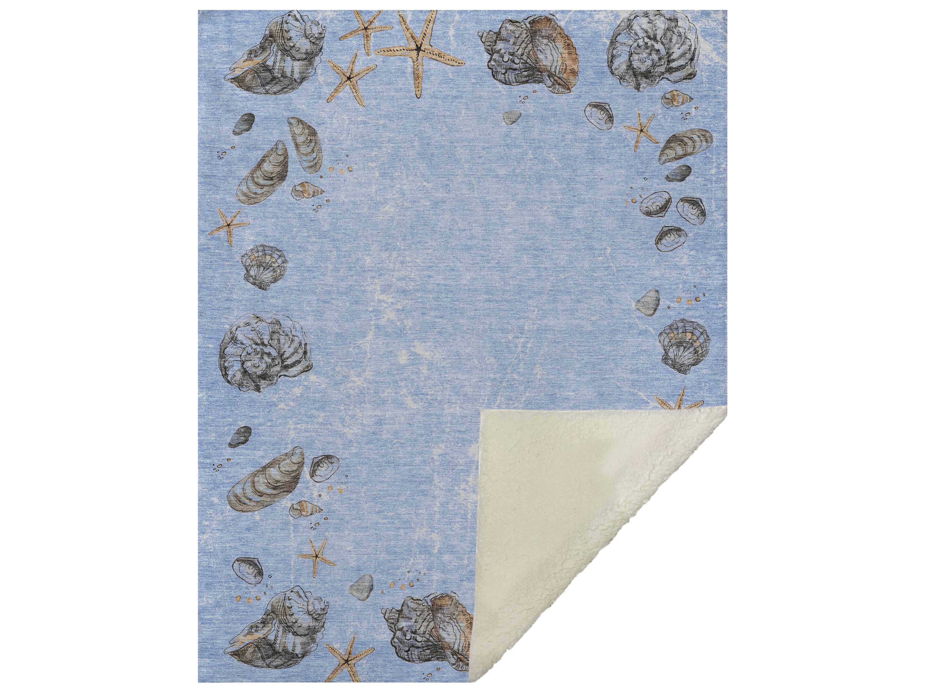 Dalyn Sherpa Blue Polyester Throw