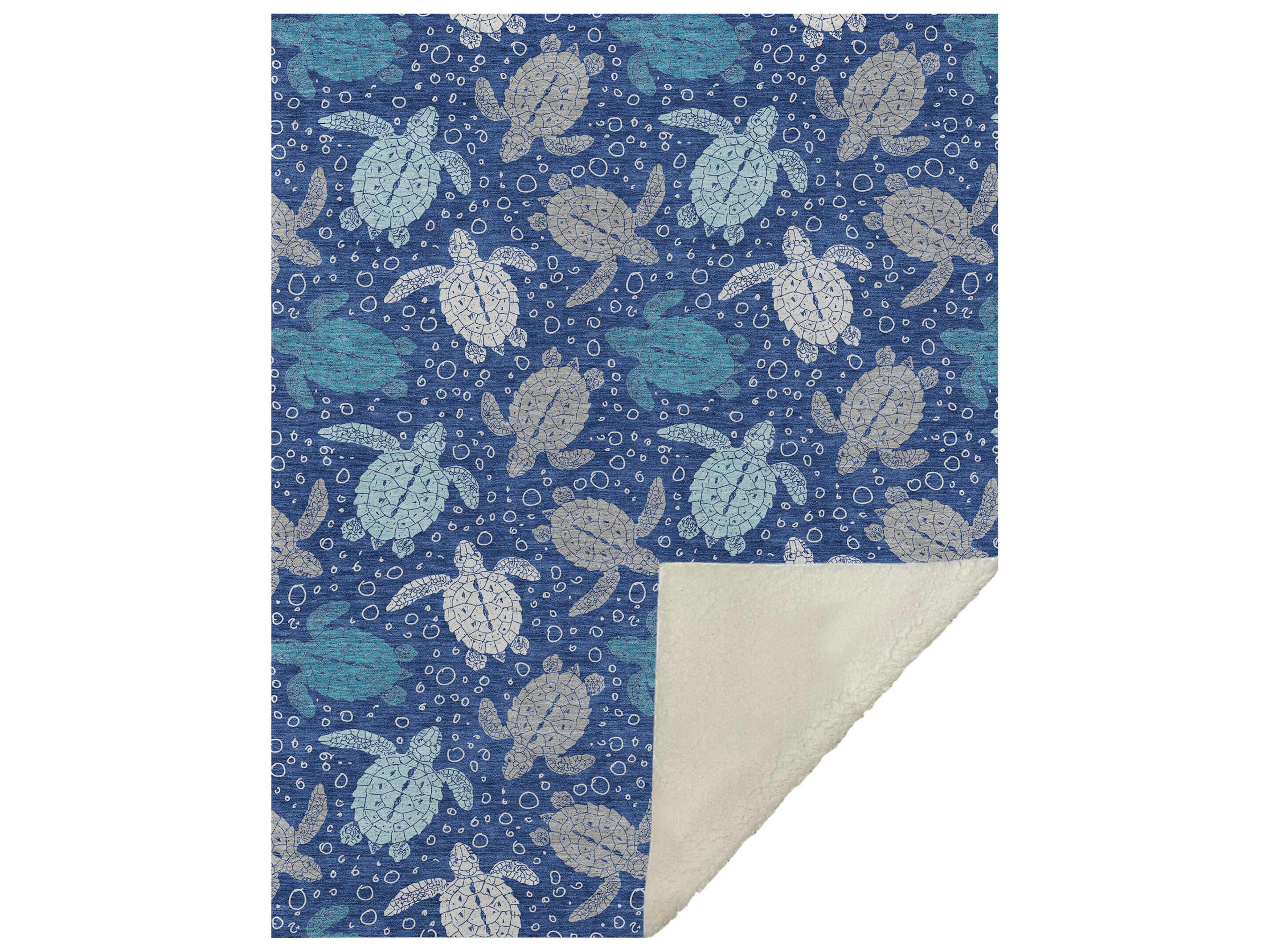 Dalyn Sherpa Blue Polyester Throw