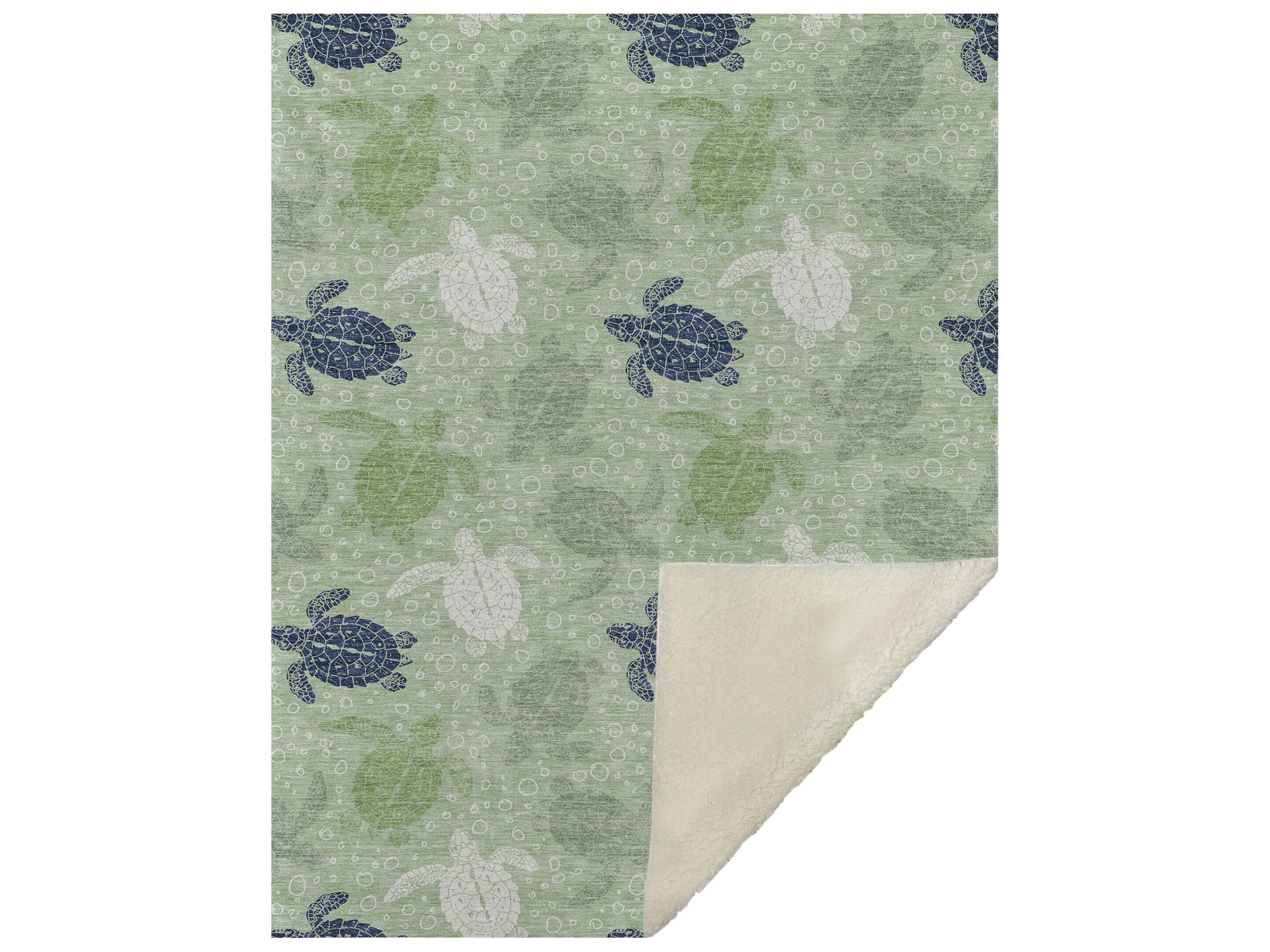 Dalyn Sherpa Green Polyester Throw