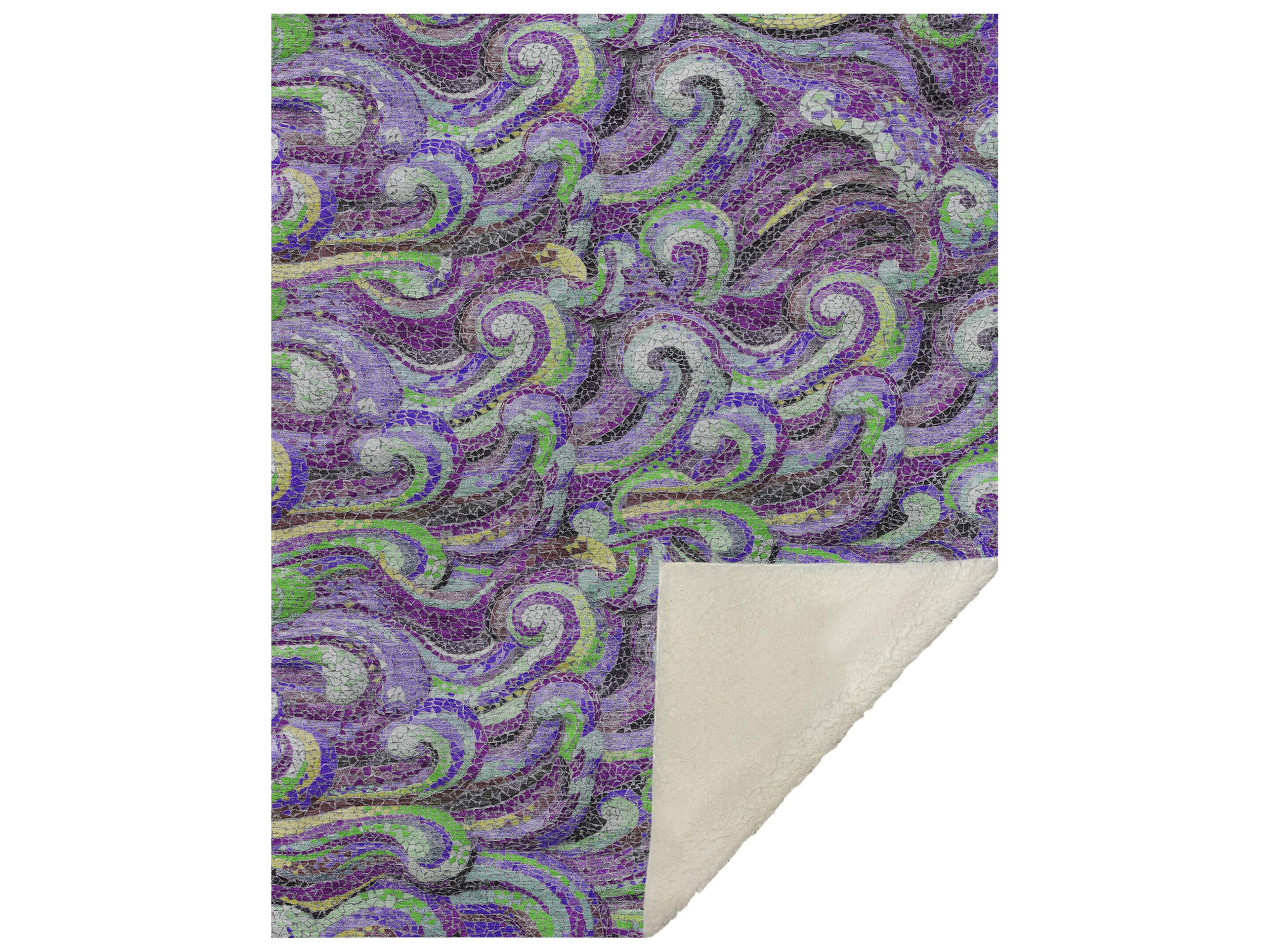 Dalyn Sherpa Purple Polyester Throw