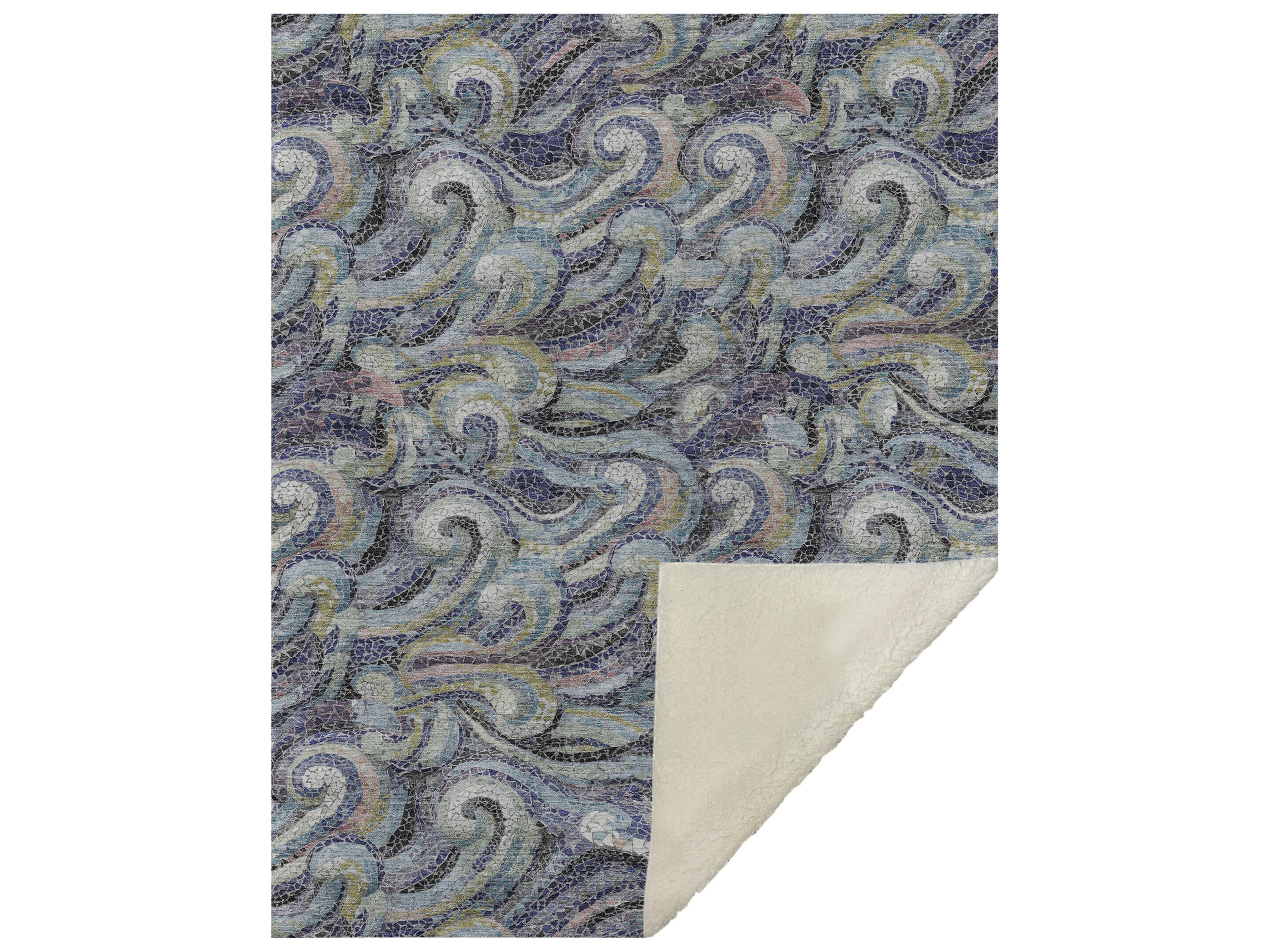 Dalyn Sherpa Navy Polyester Throw