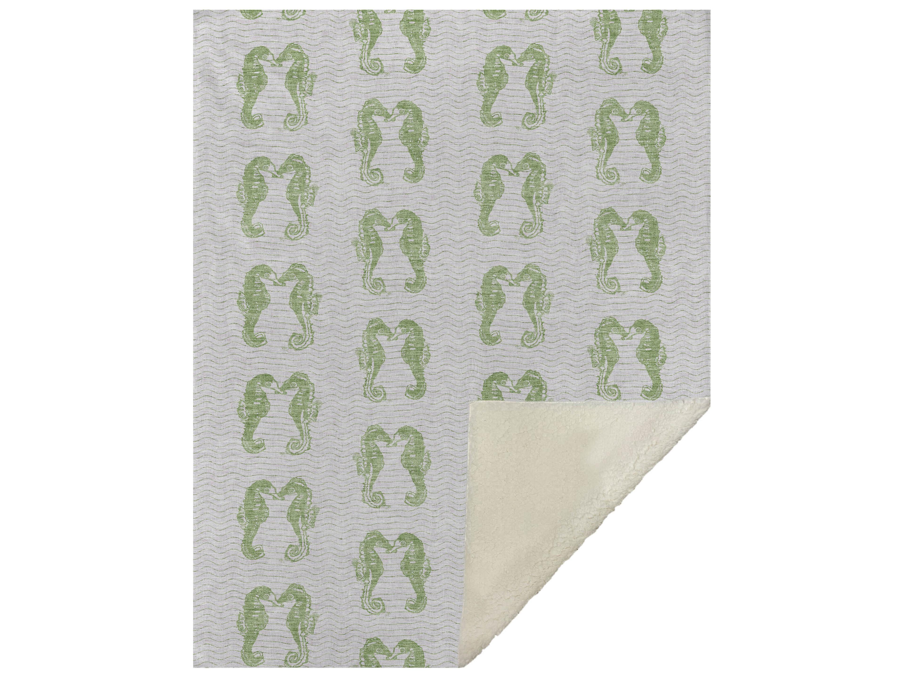 Dalyn Sherpa Green Polyester Throw