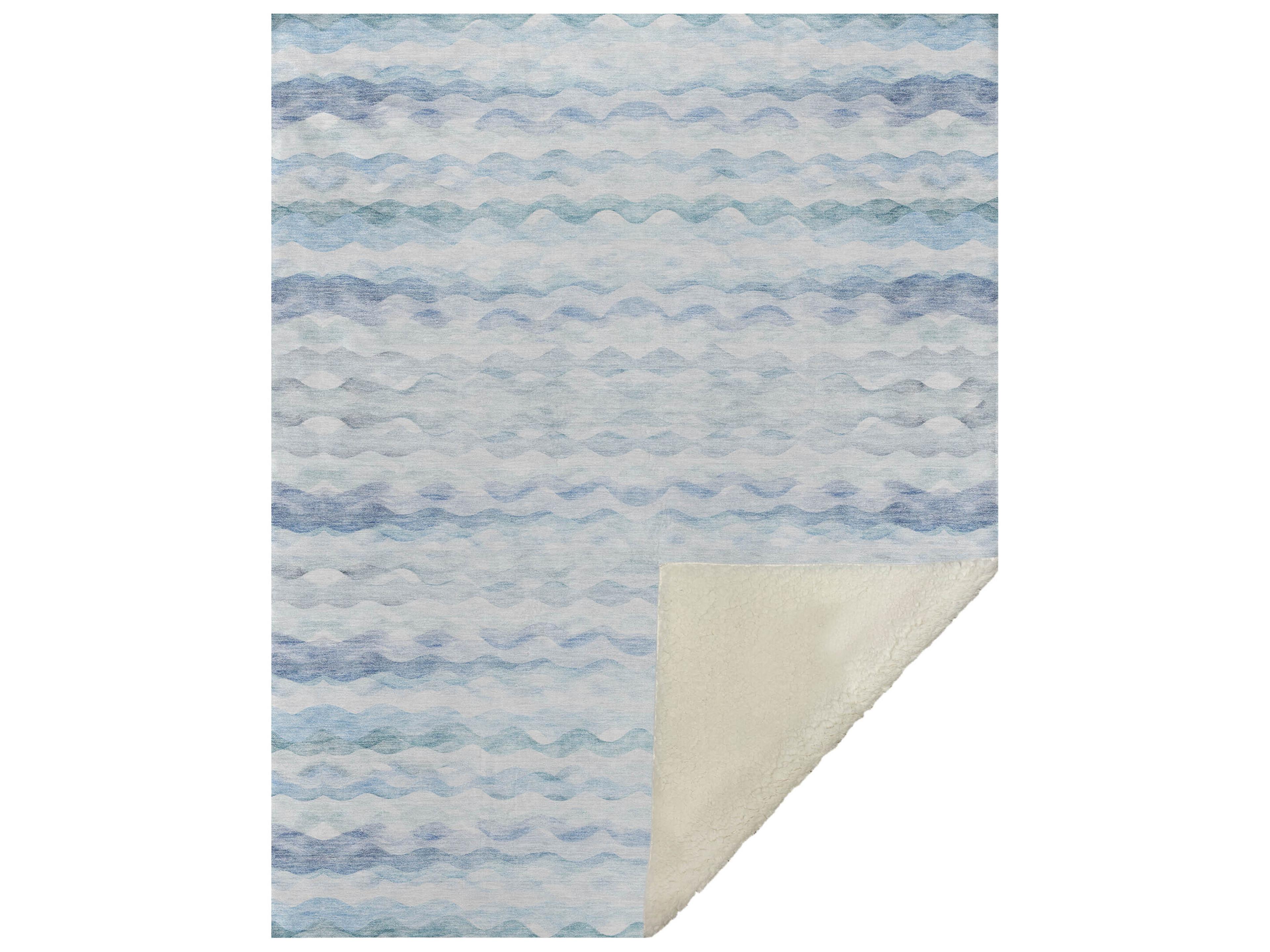 Dalyn Sherpa Blue Polyester Throw