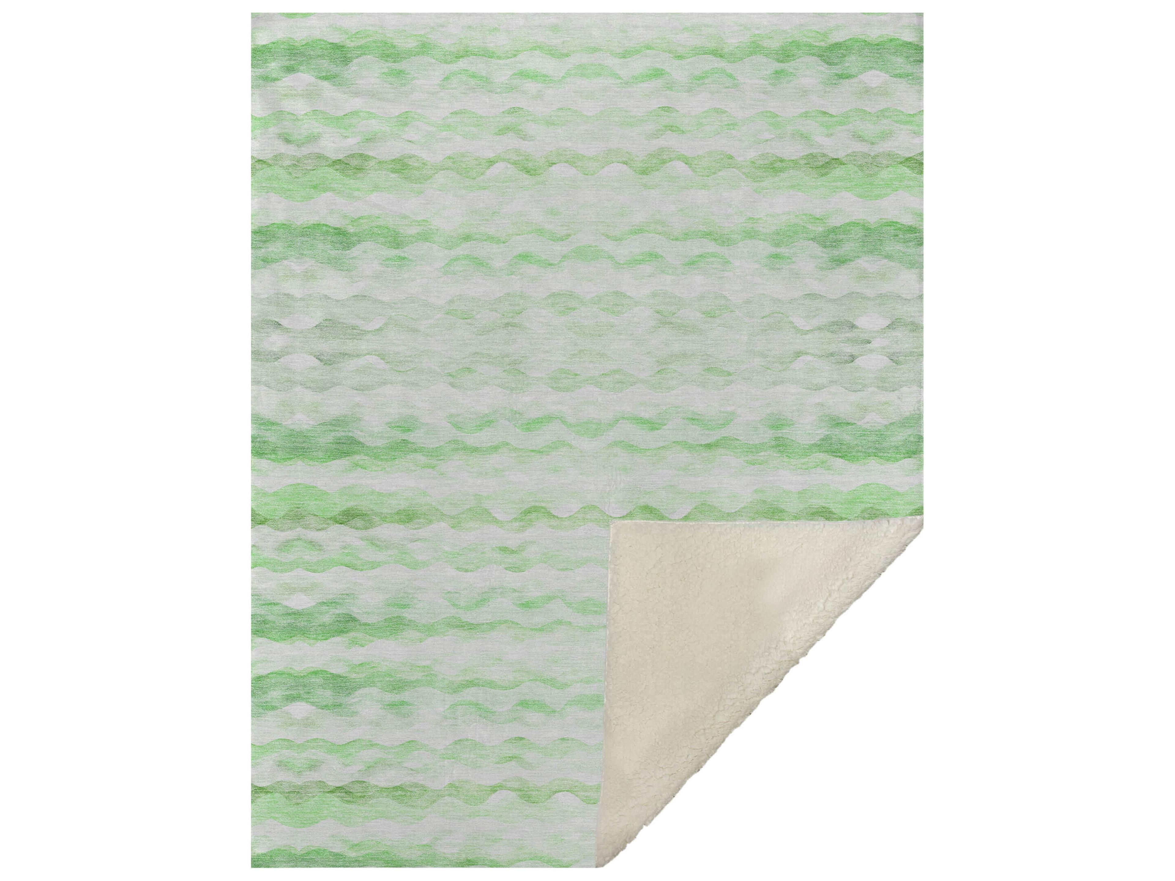 Dalyn Sherpa Green Polyester Throw