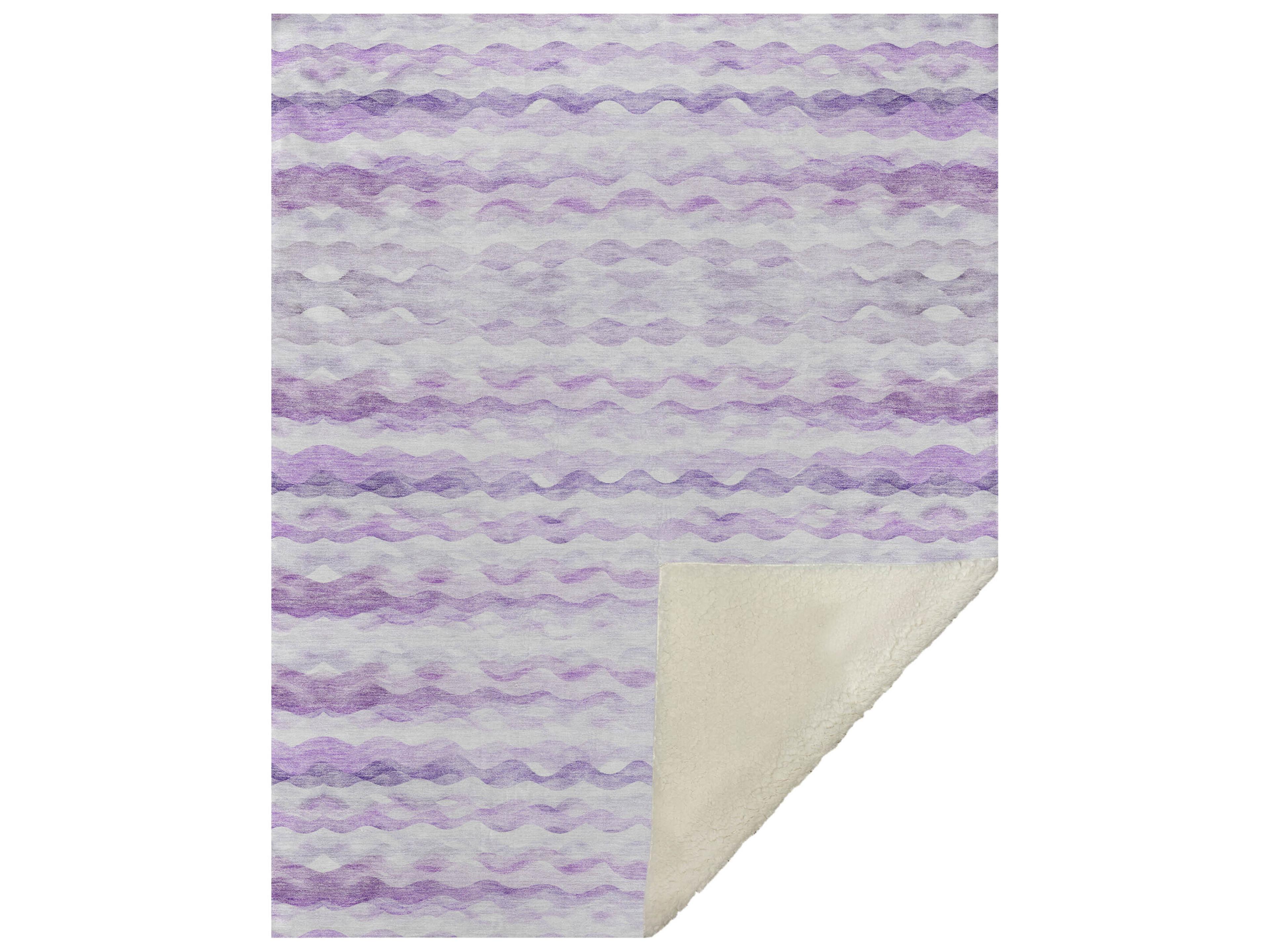 Dalyn Sherpa Purple Polyester Throw