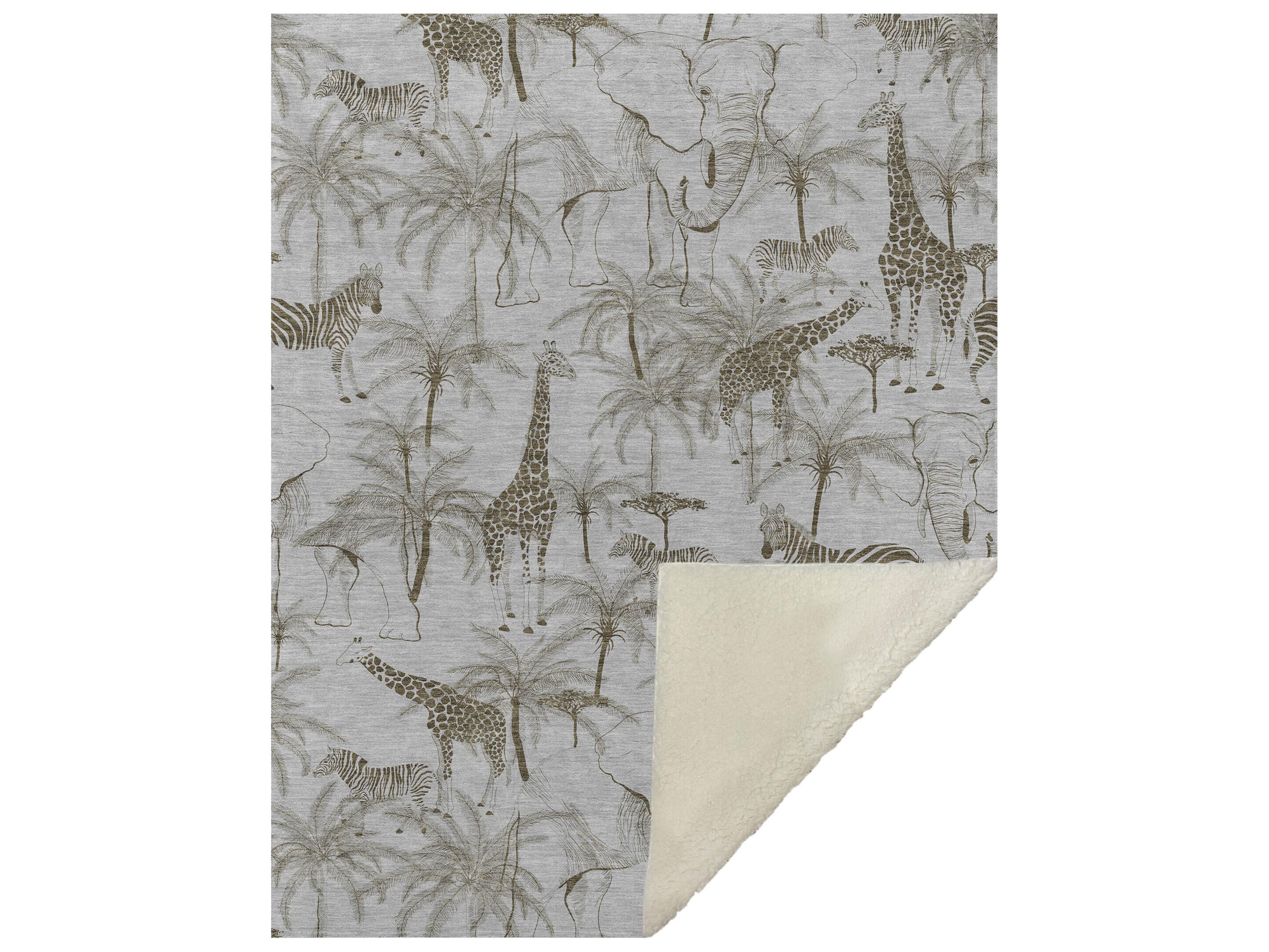 Dalyn Sherpa Gray Polyester Throw