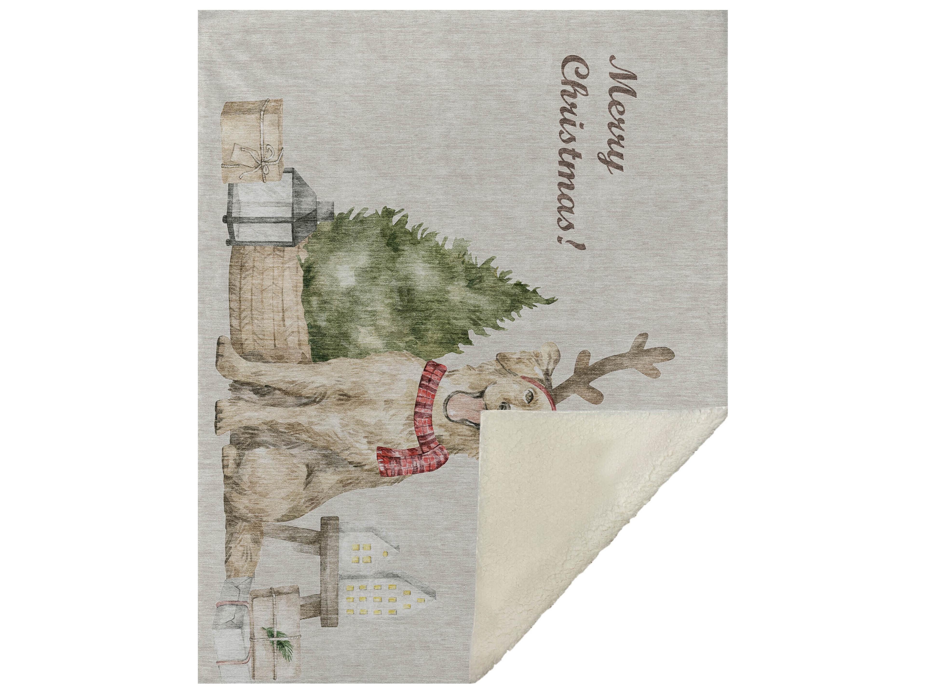 Dalyn Sherpa Beige Polyester Throw