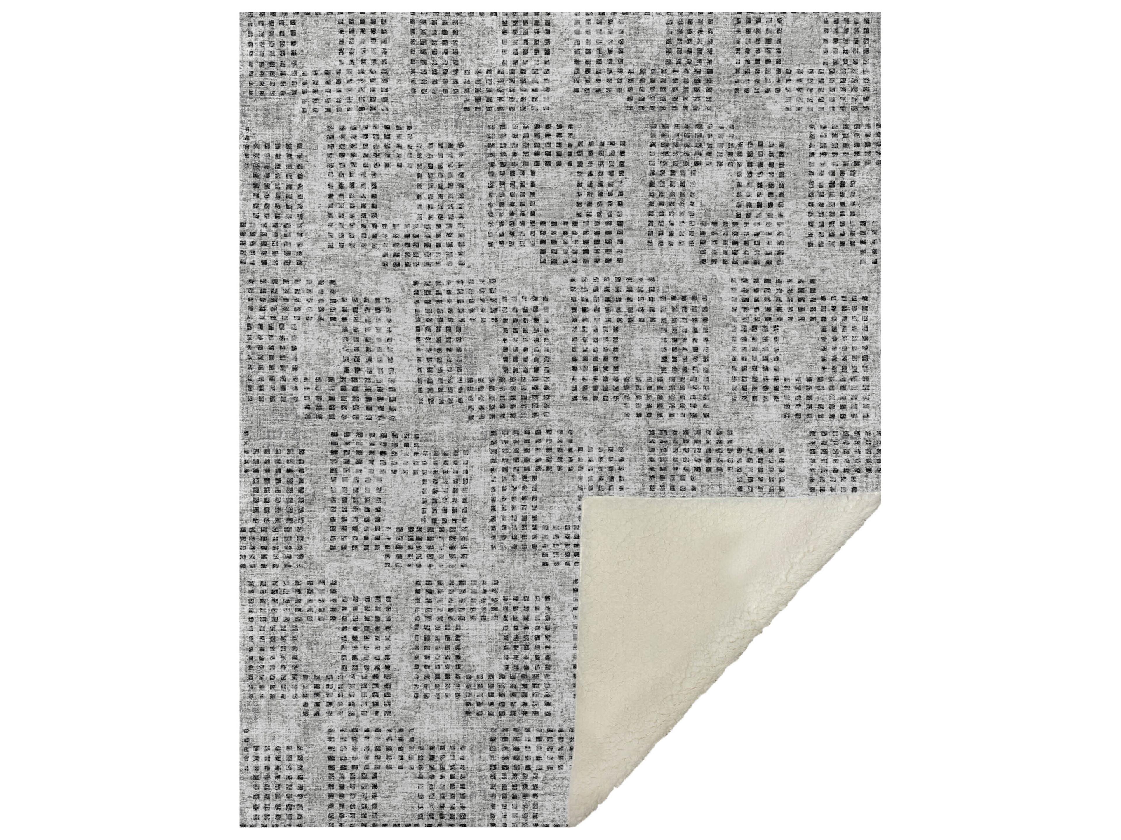 Dalyn Sherpa Gray Polyester Throw