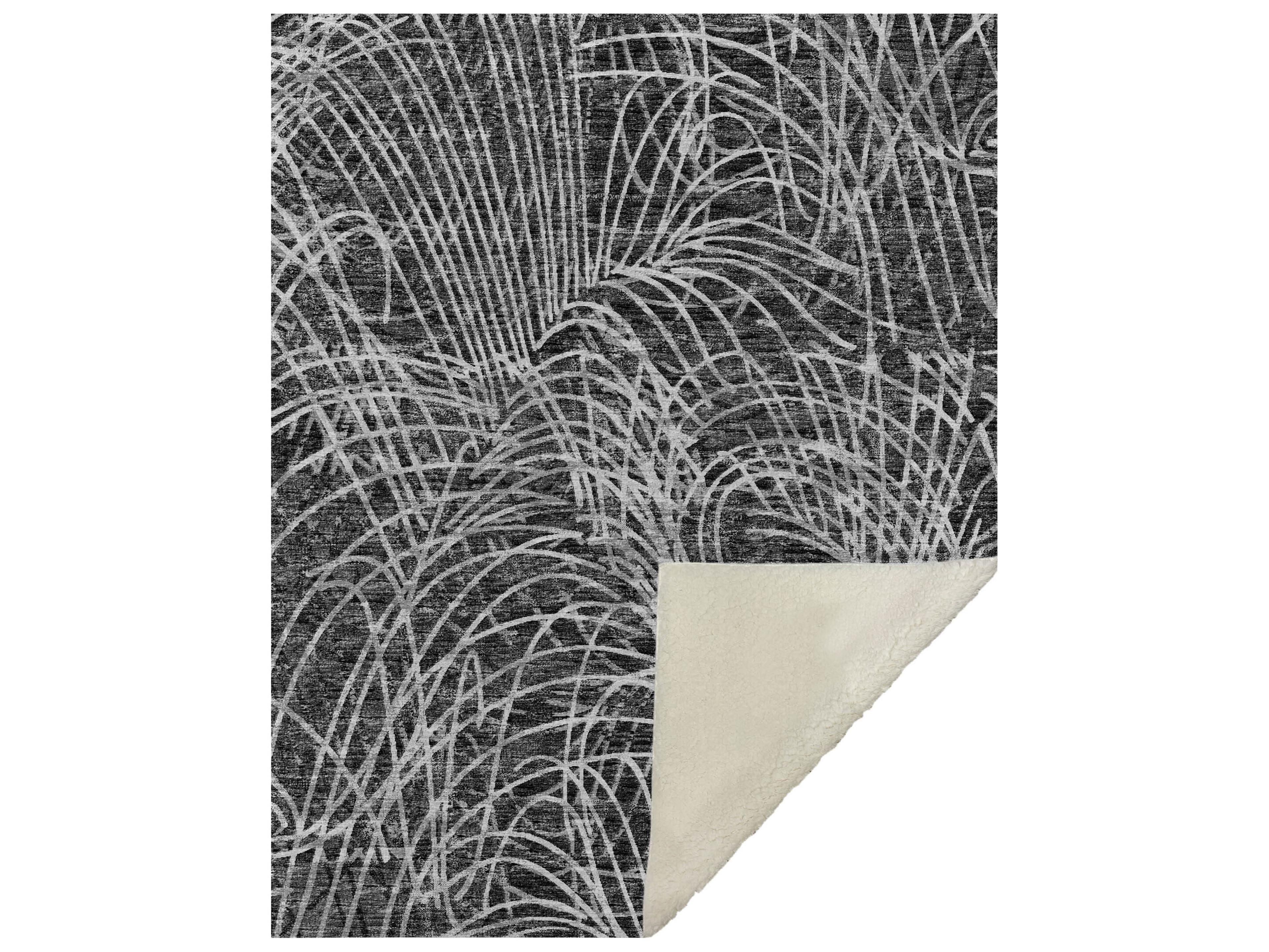 Dalyn Sherpa Black Polyester Throw