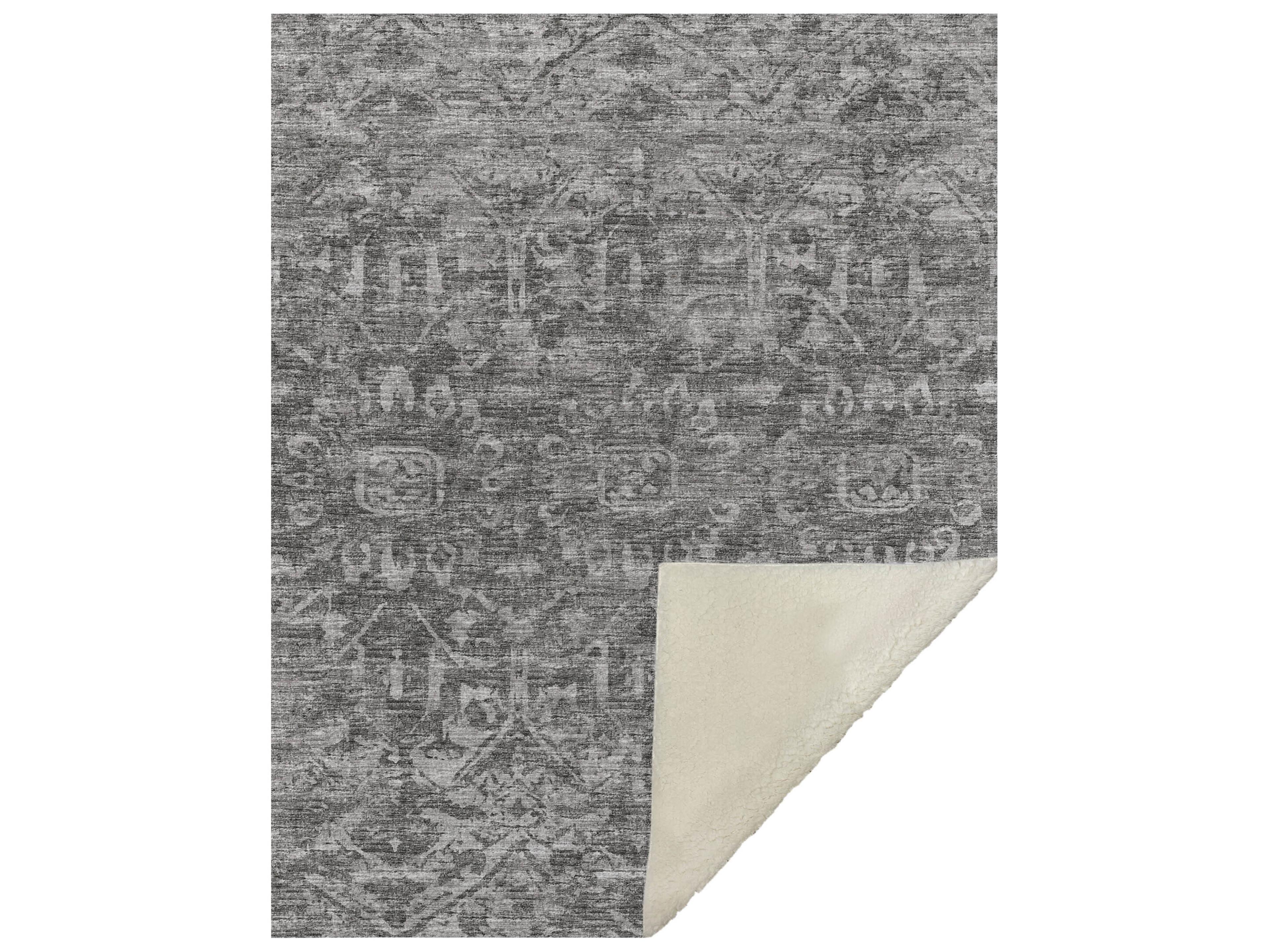Dalyn Sherpa Gray Polyester Throw