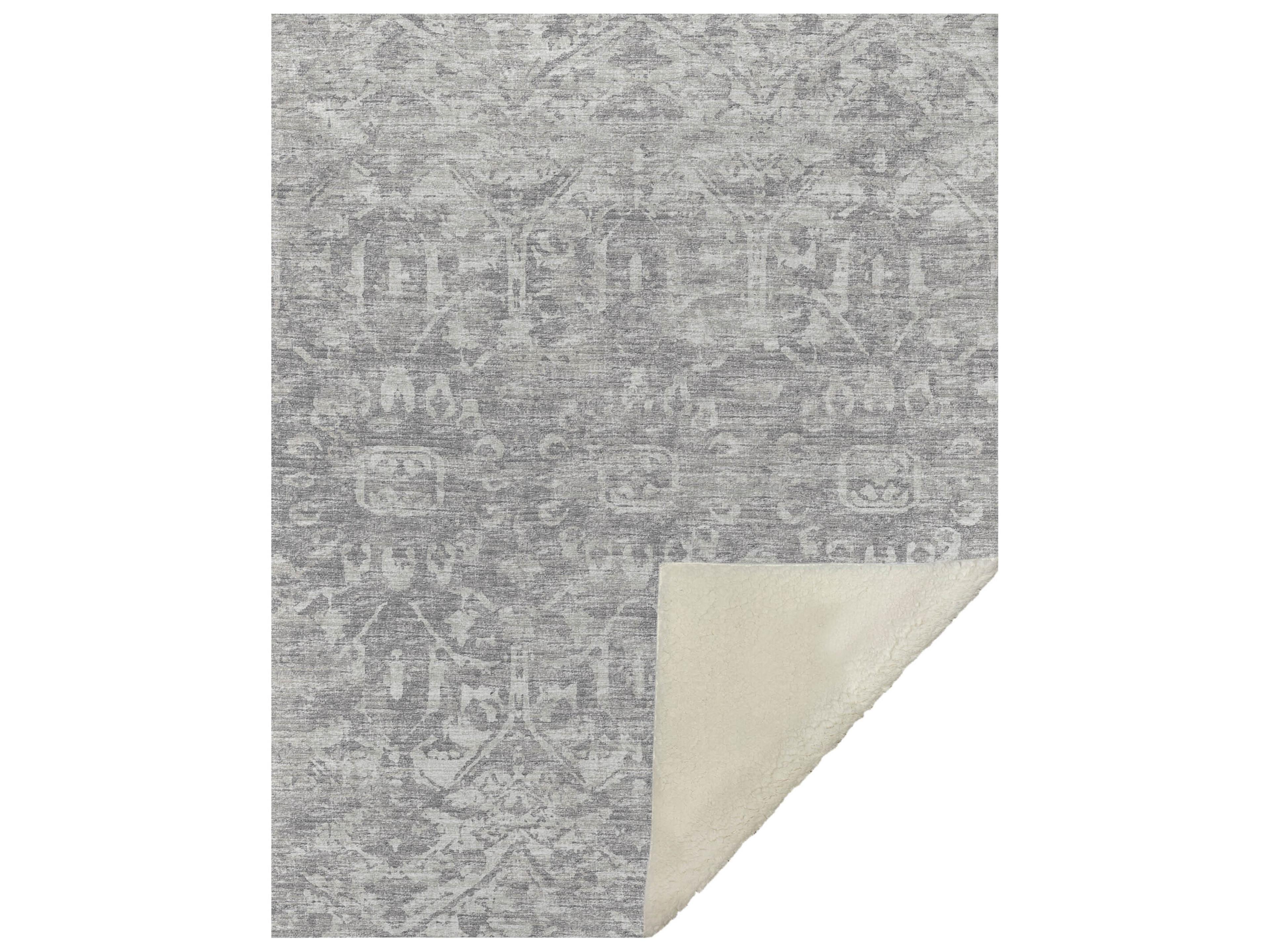Dalyn Sherpa Gray Polyester Throw
