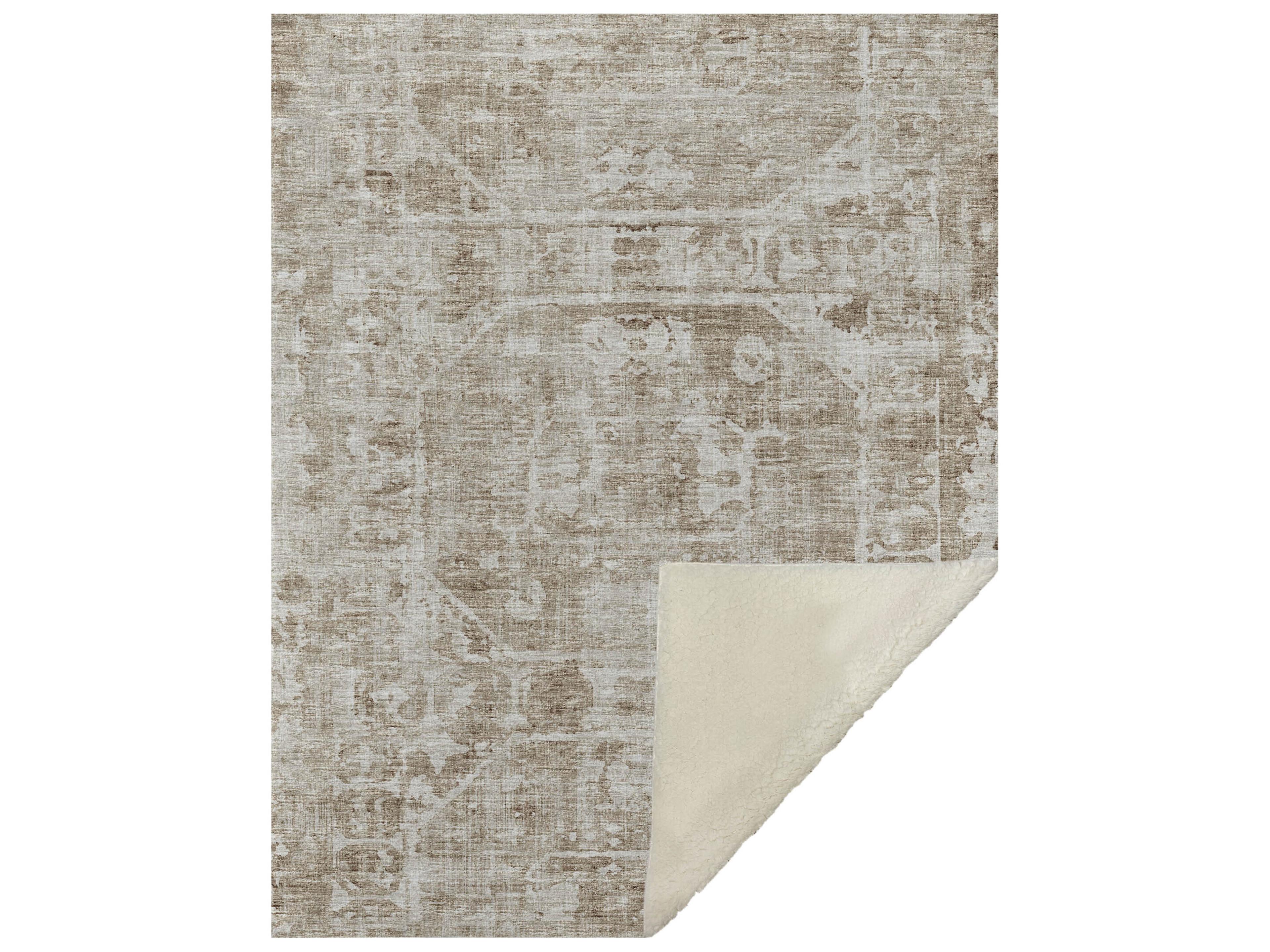 Dalyn Sherpa Taupe Polyester Throw