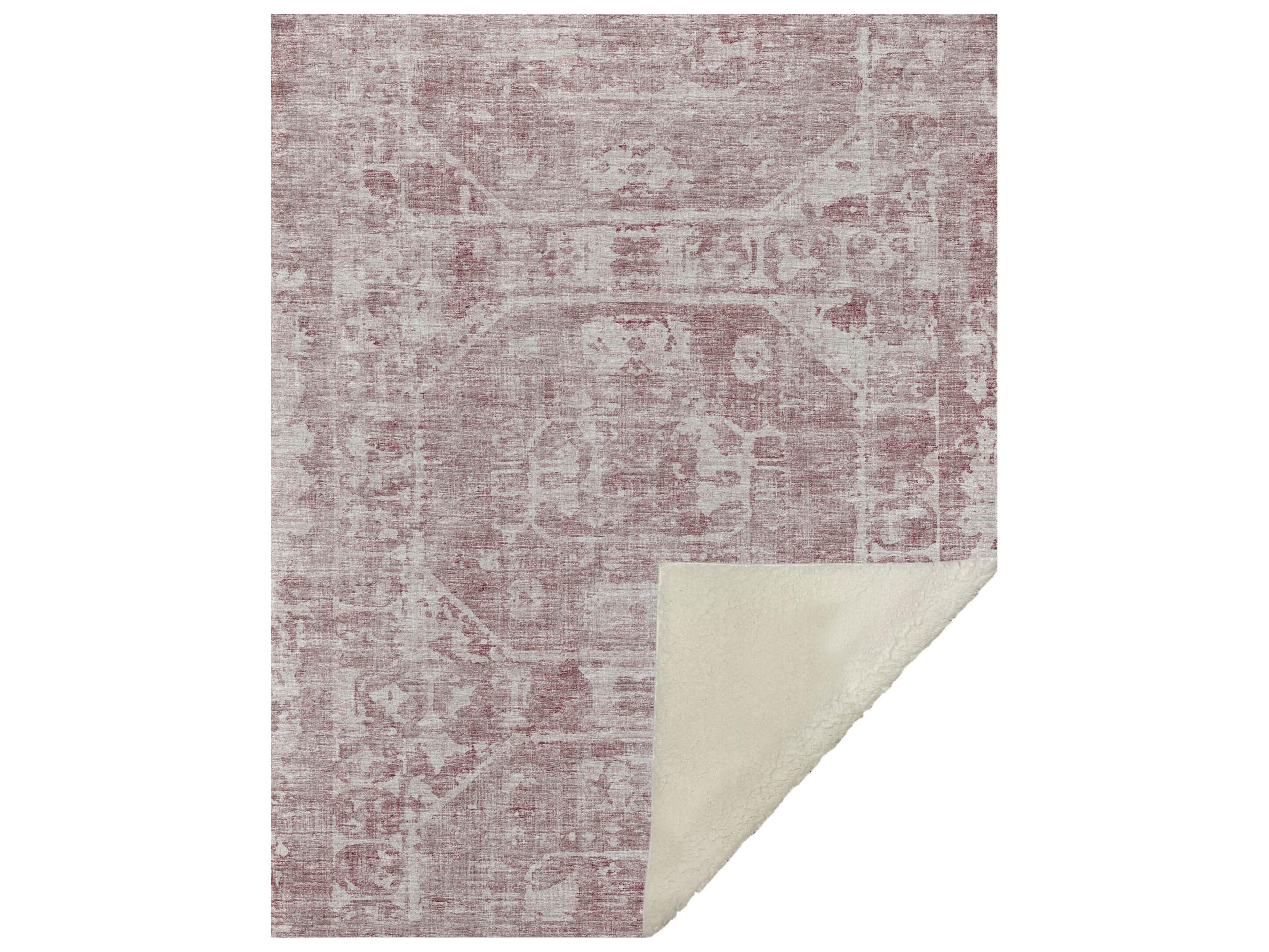 Dalyn Sherpa Pink Polyester Throw