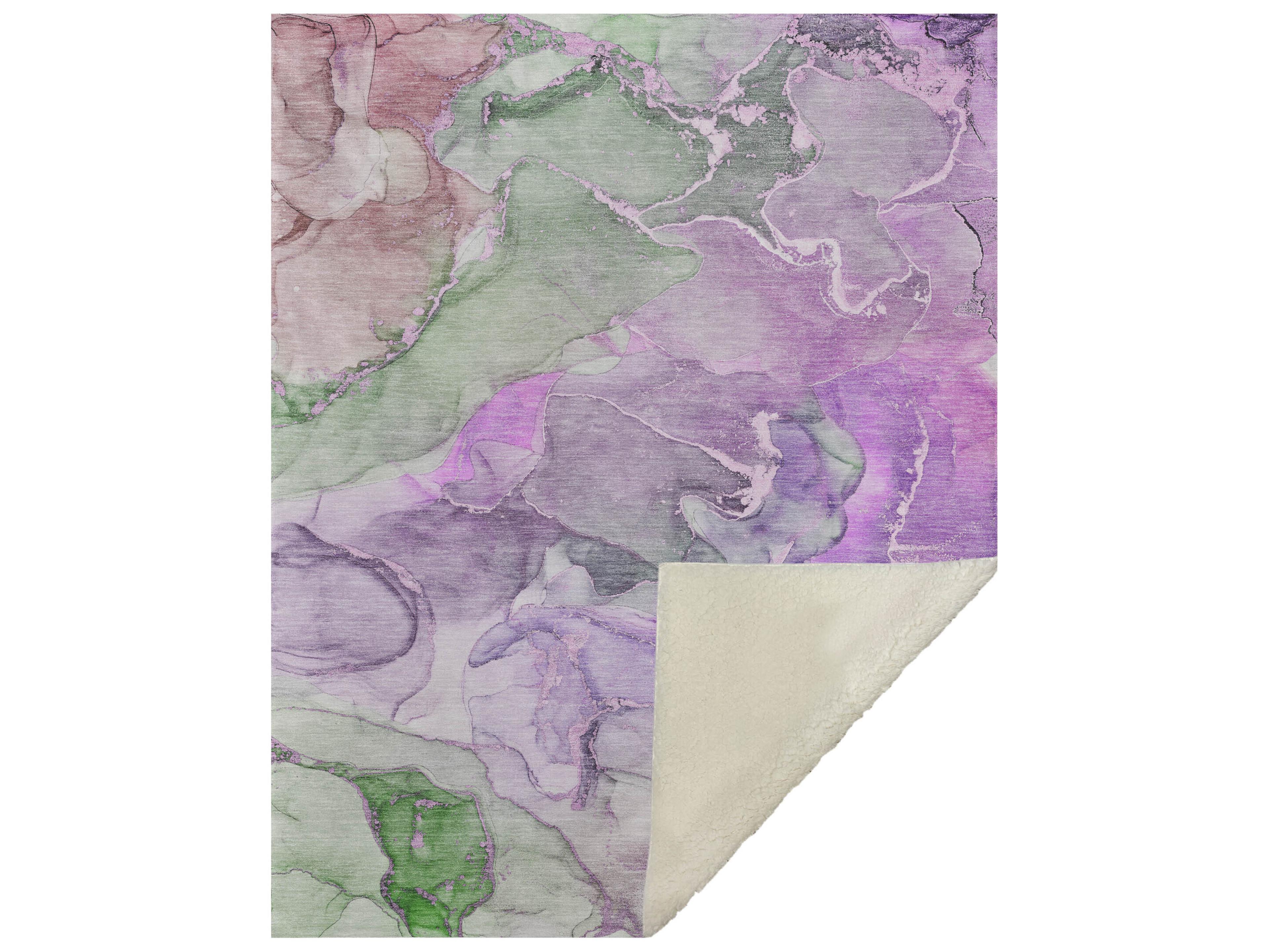 Dalyn Sherpa Purple Polyester Throw