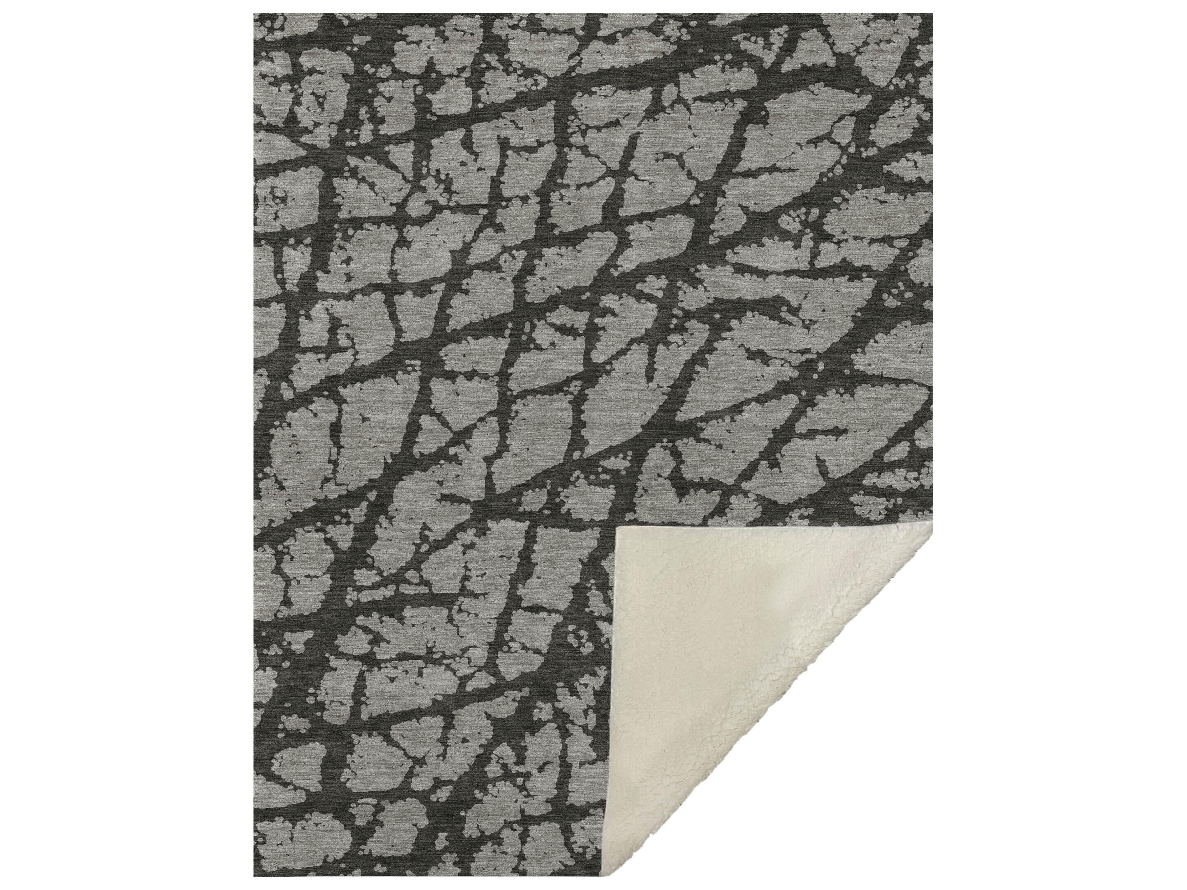 Dalyn Sherpa Gray Polyester Throw