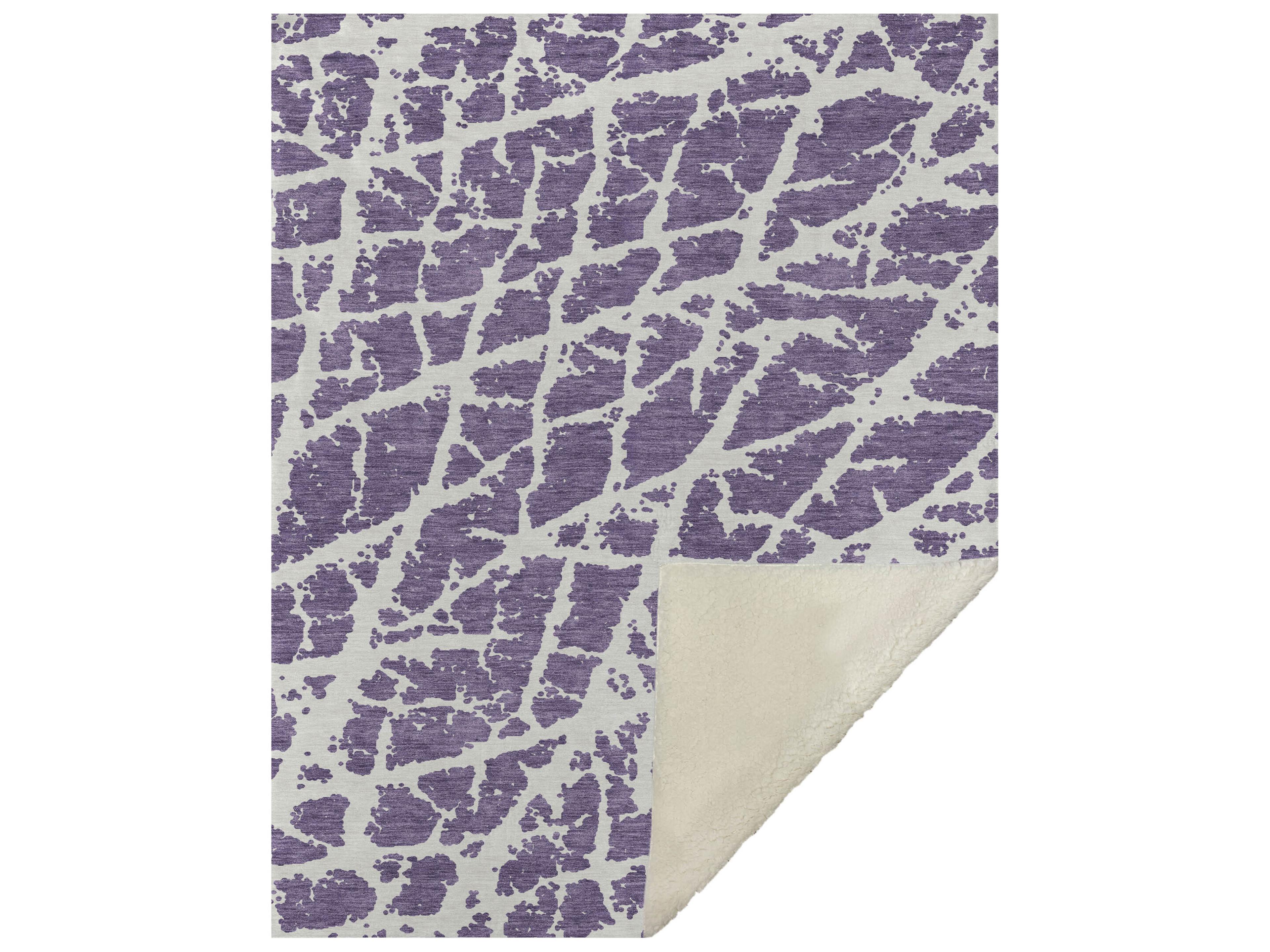 Dalyn Sherpa Purple Polyester Throw