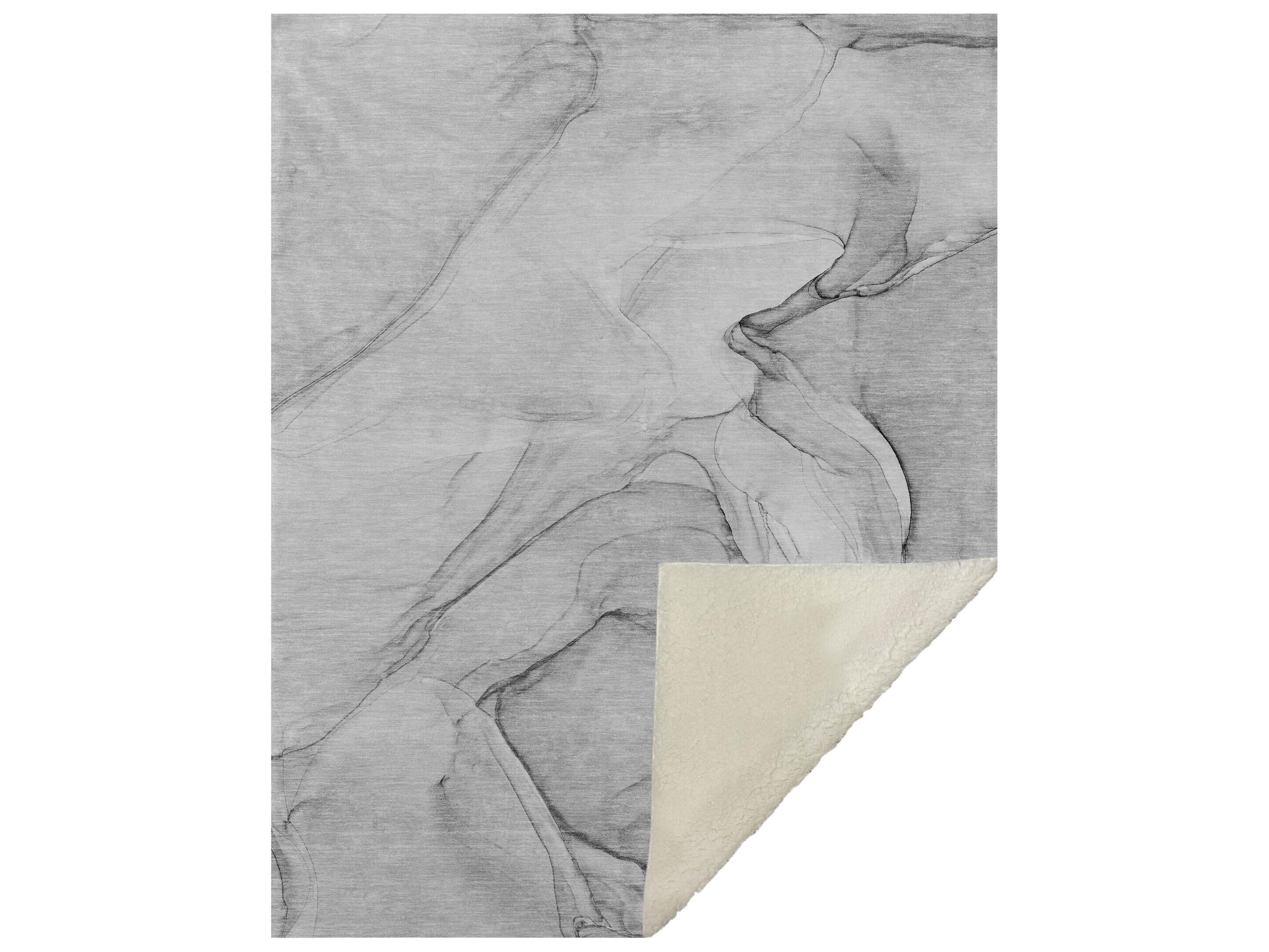 Dalyn Sherpa Gray Polyester Throw