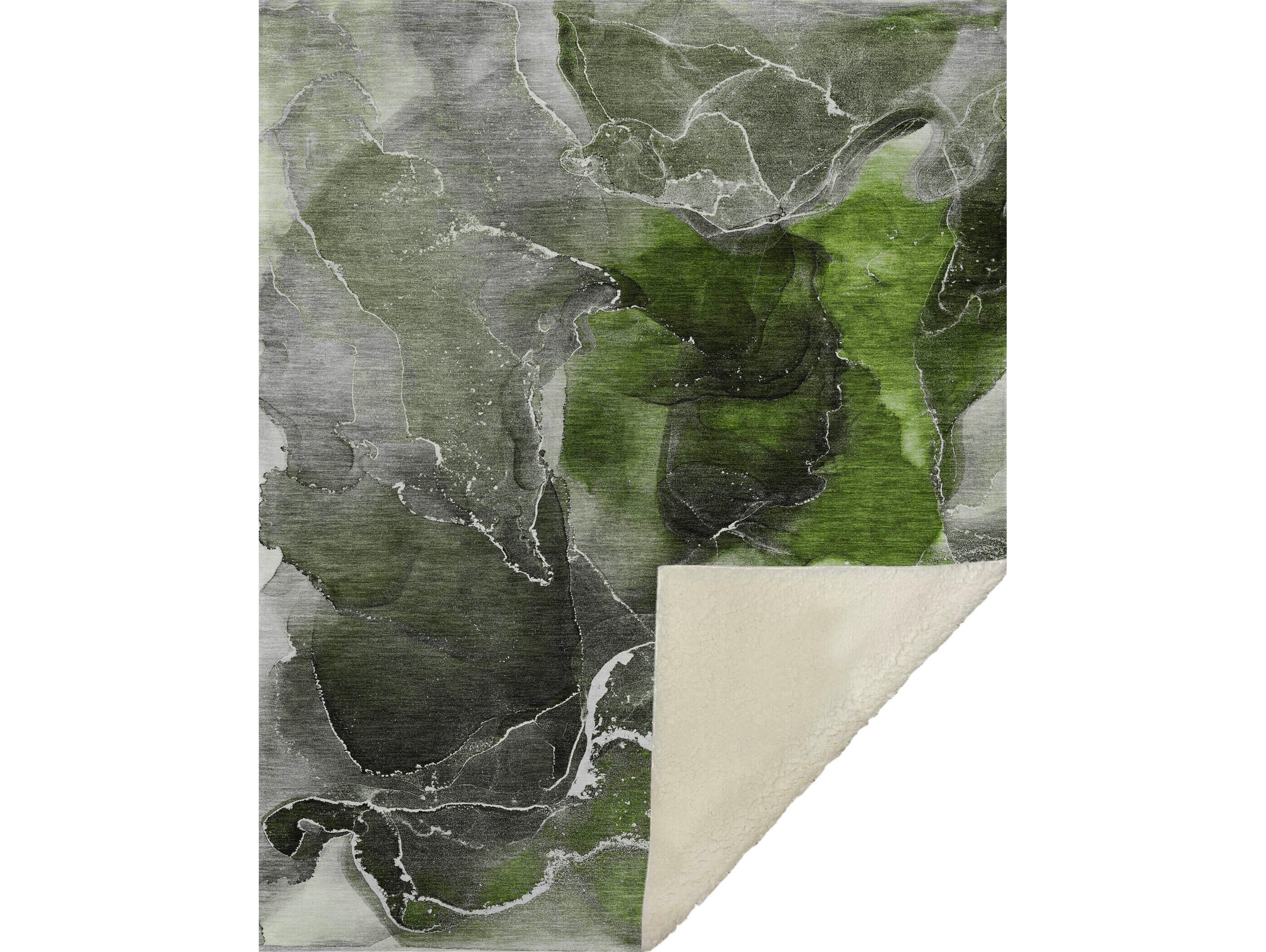 Dalyn Sherpa Green Polyester Throw