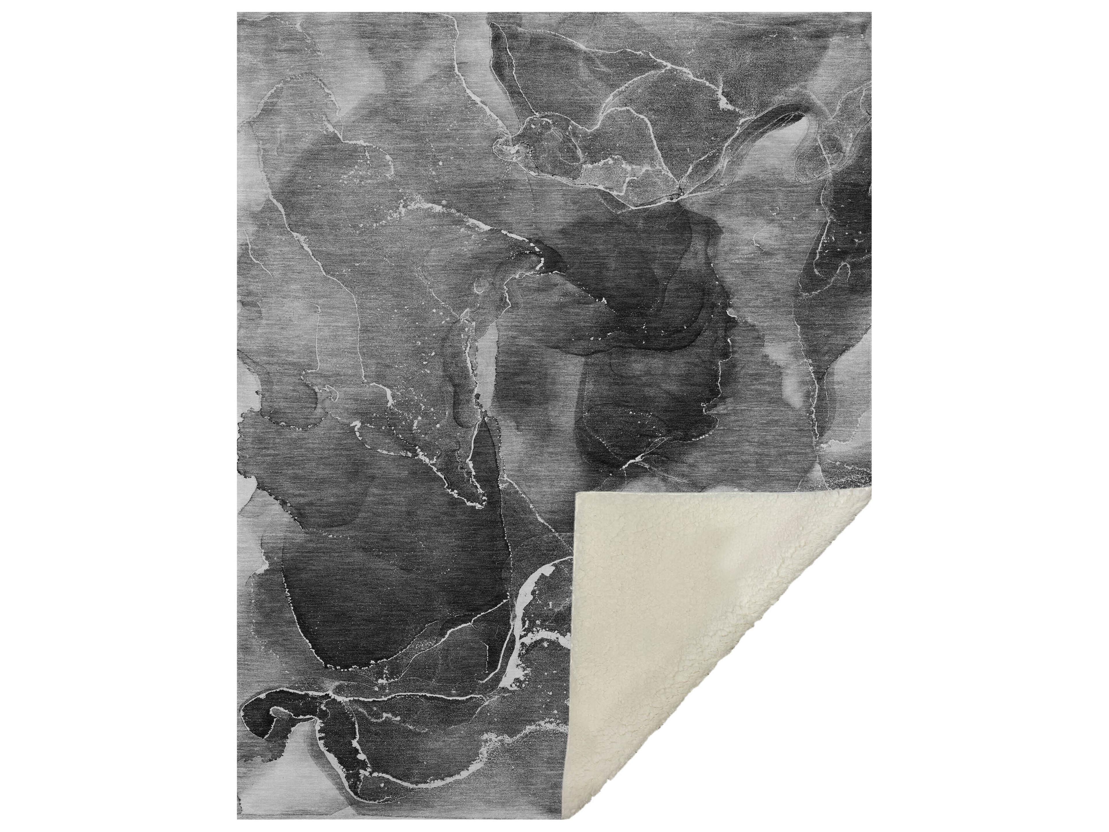 Dalyn Sherpa Gray Polyester Throw