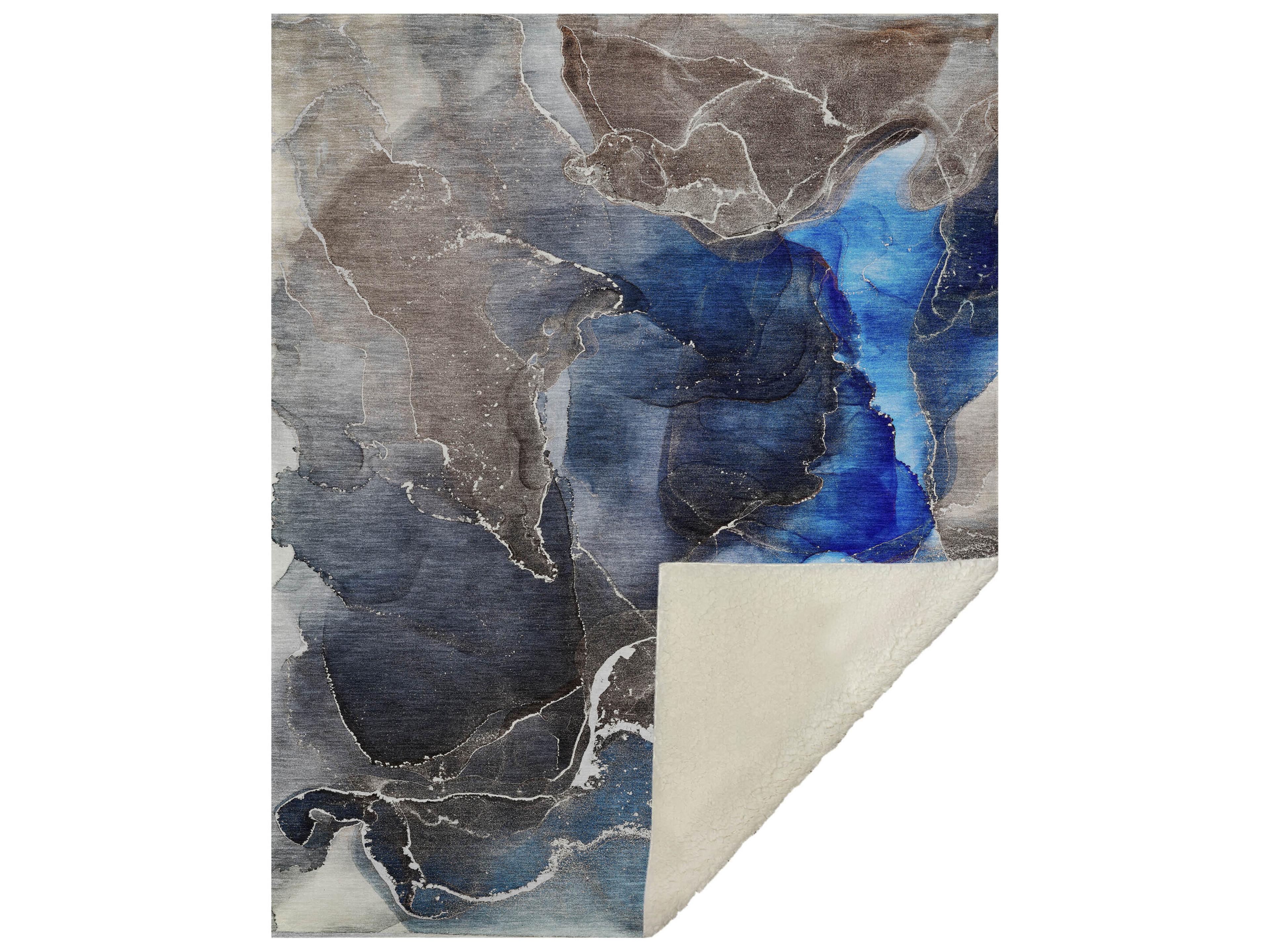 Dalyn Sherpa Blue Polyester Throw