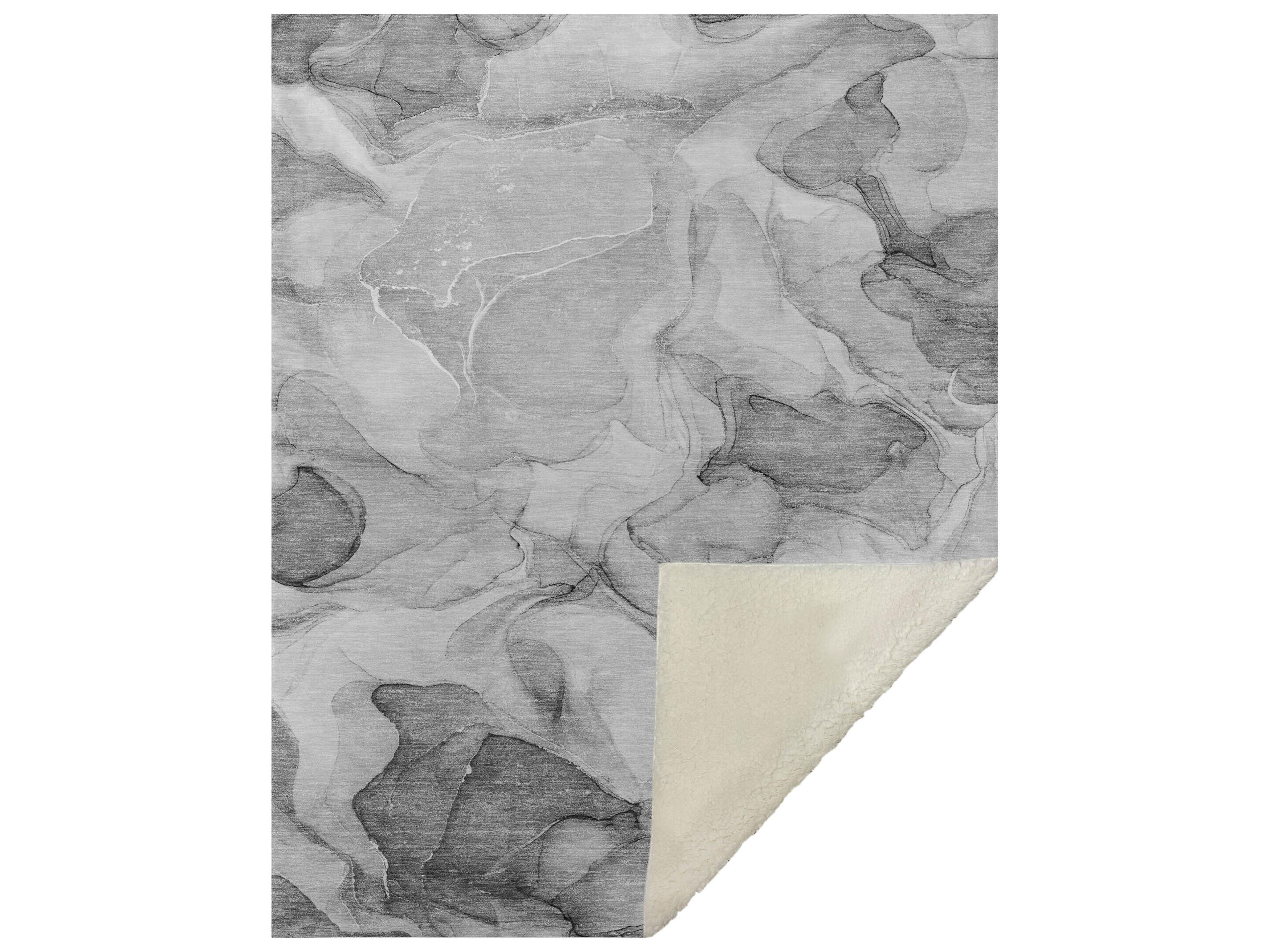 Dalyn Sherpa Gray Polyester Throw