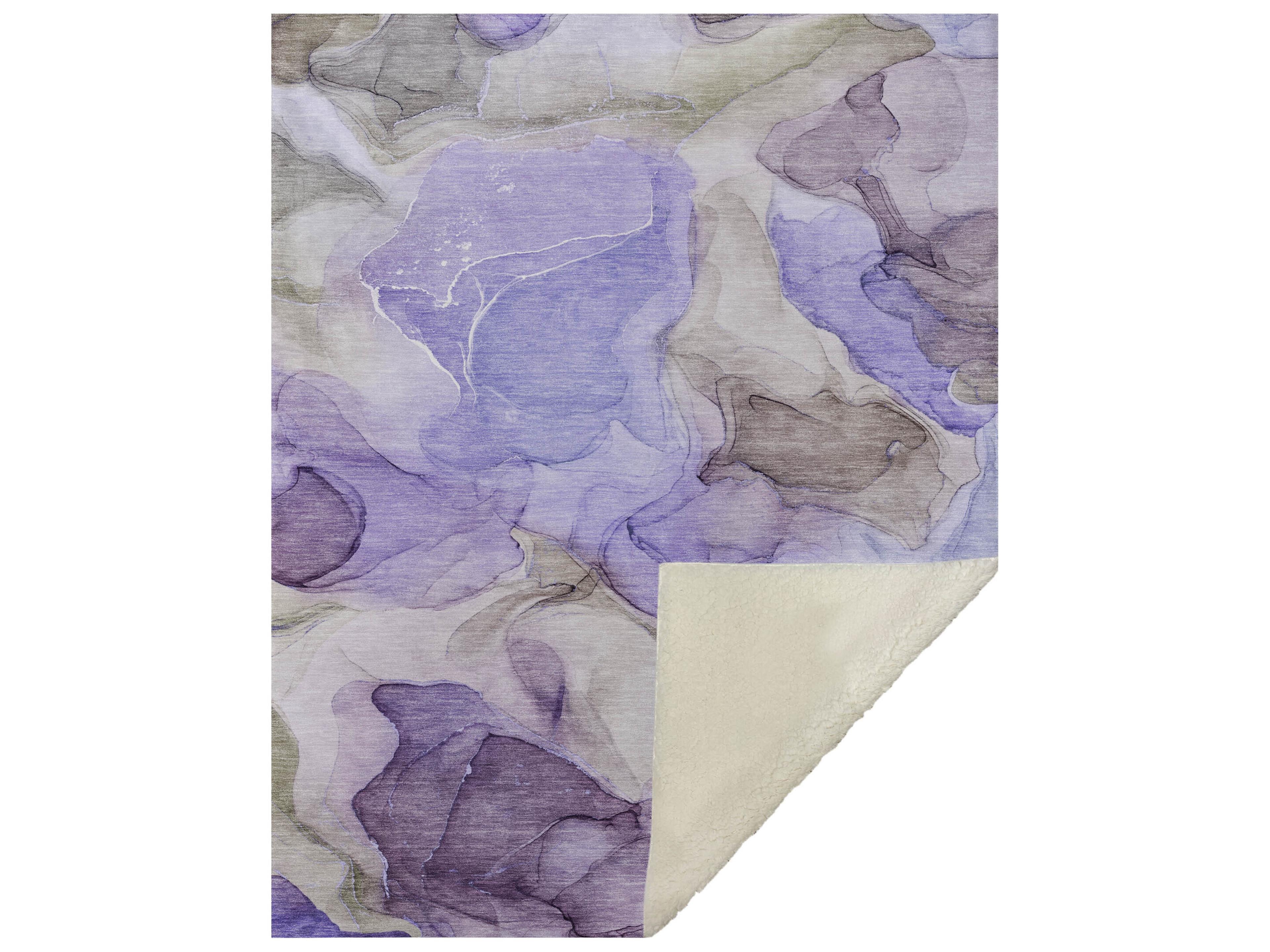 Dalyn Sherpa Purple Polyester Throw