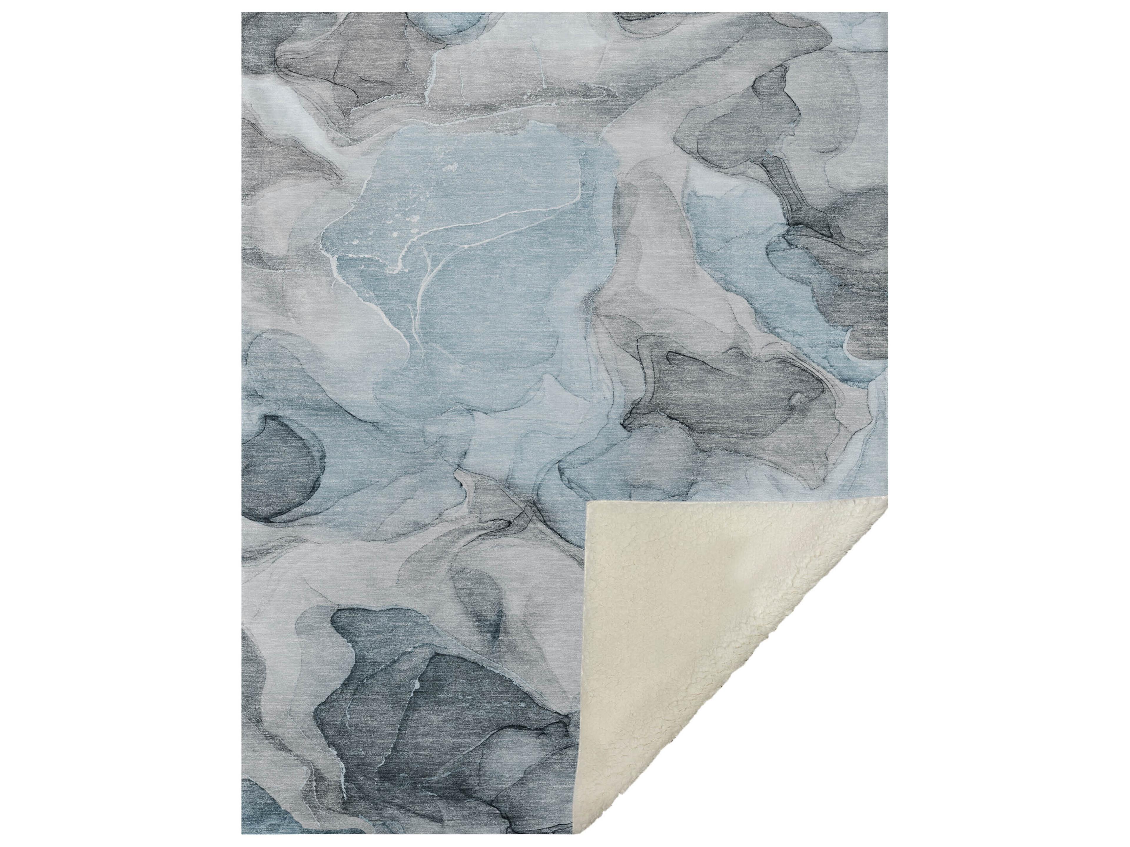 Dalyn Sherpa Teal Polyester Throw