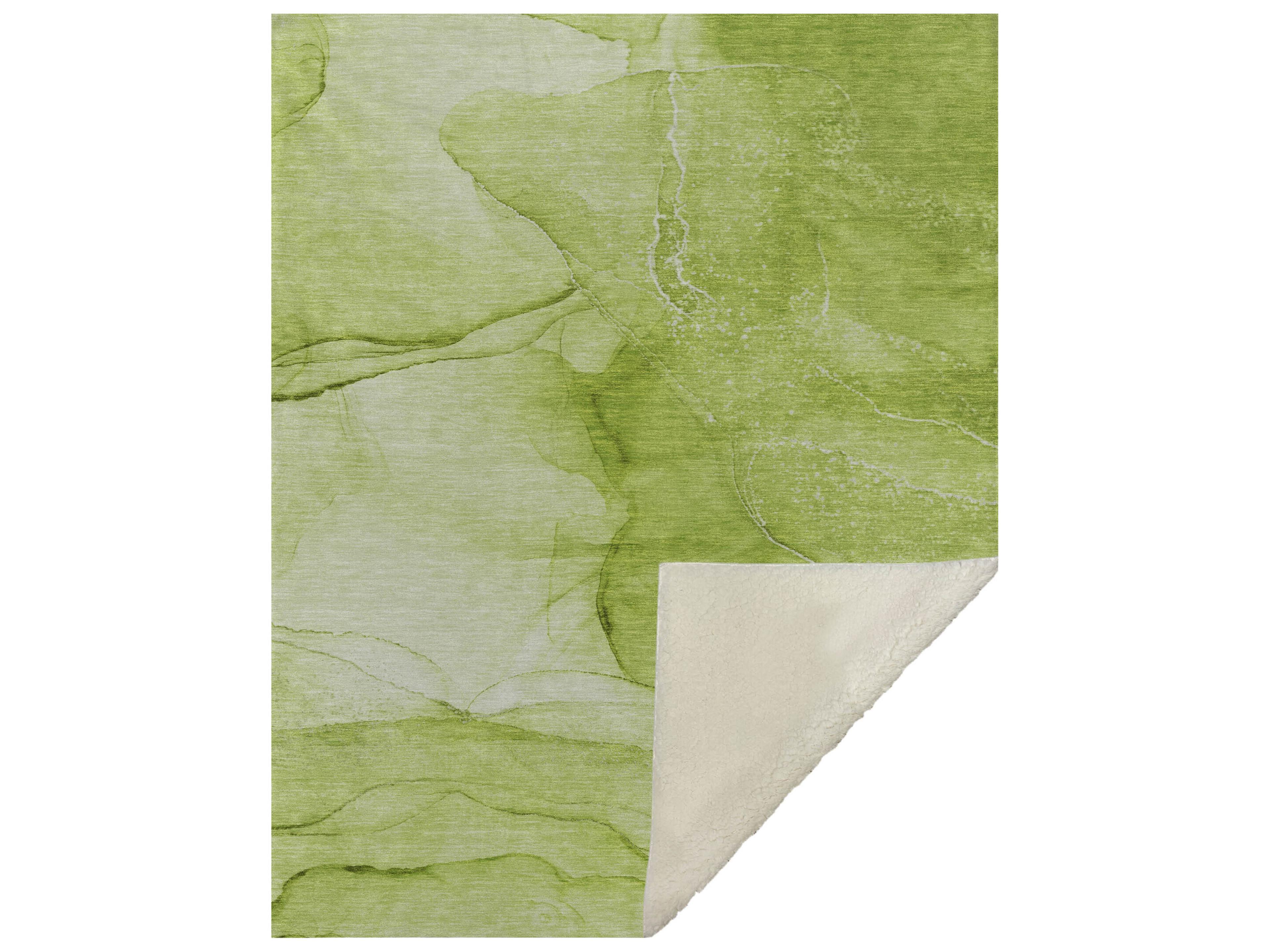Dalyn Sherpa Green Polyester Throw
