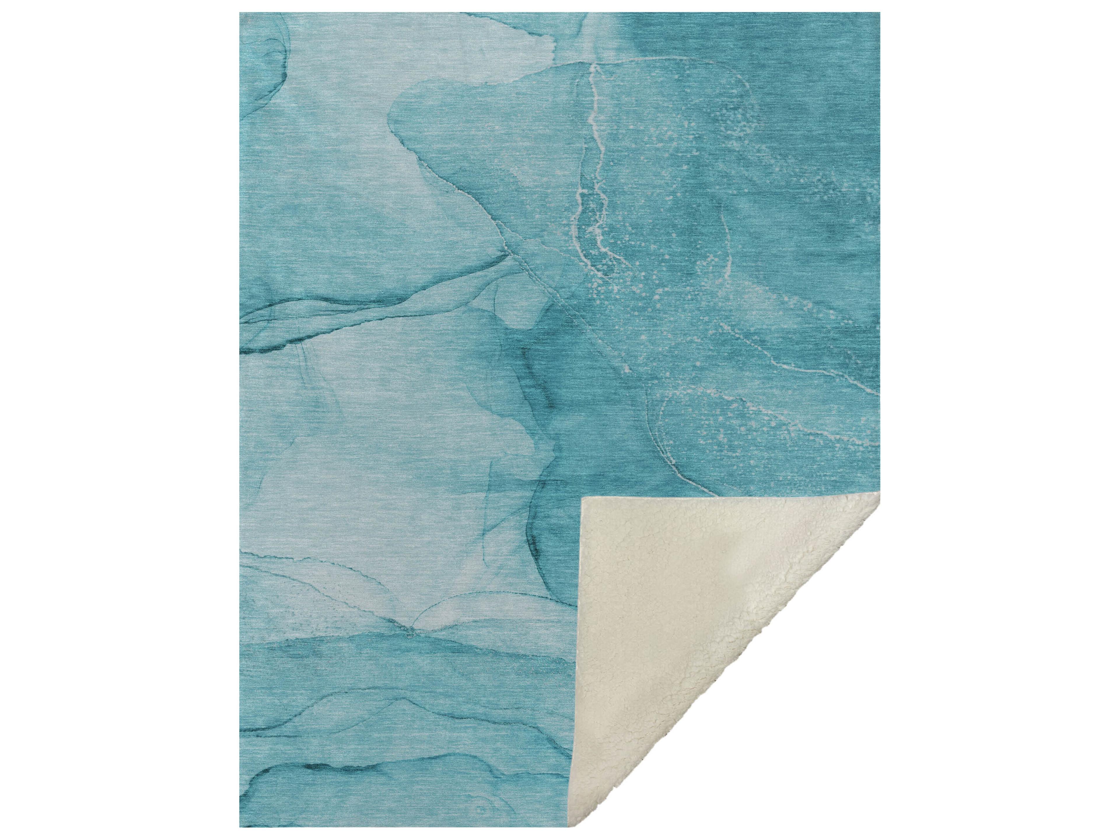 Dalyn Sherpa Teal Polyester Throw