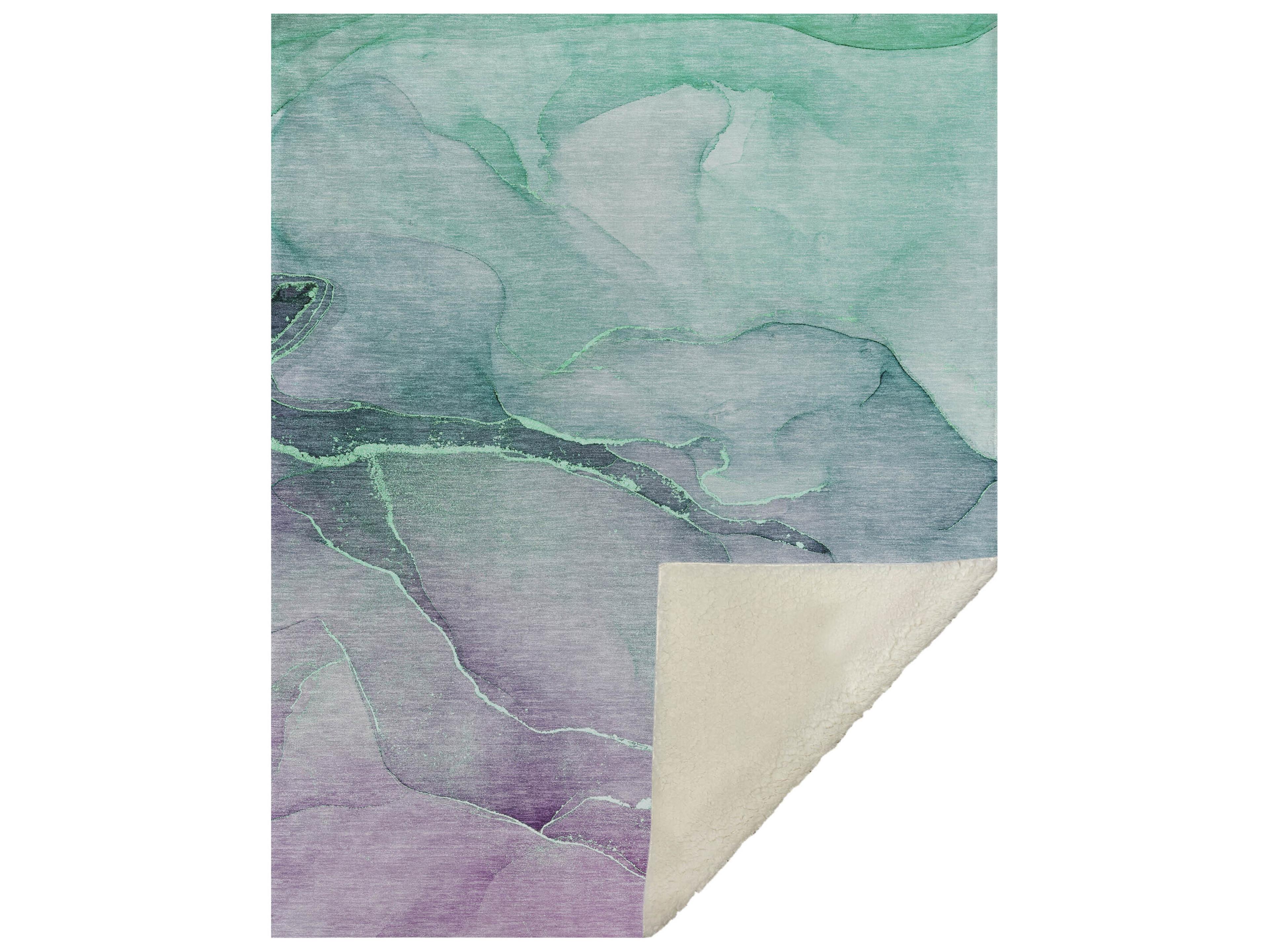 Dalyn Sherpa Green Polyester Throw