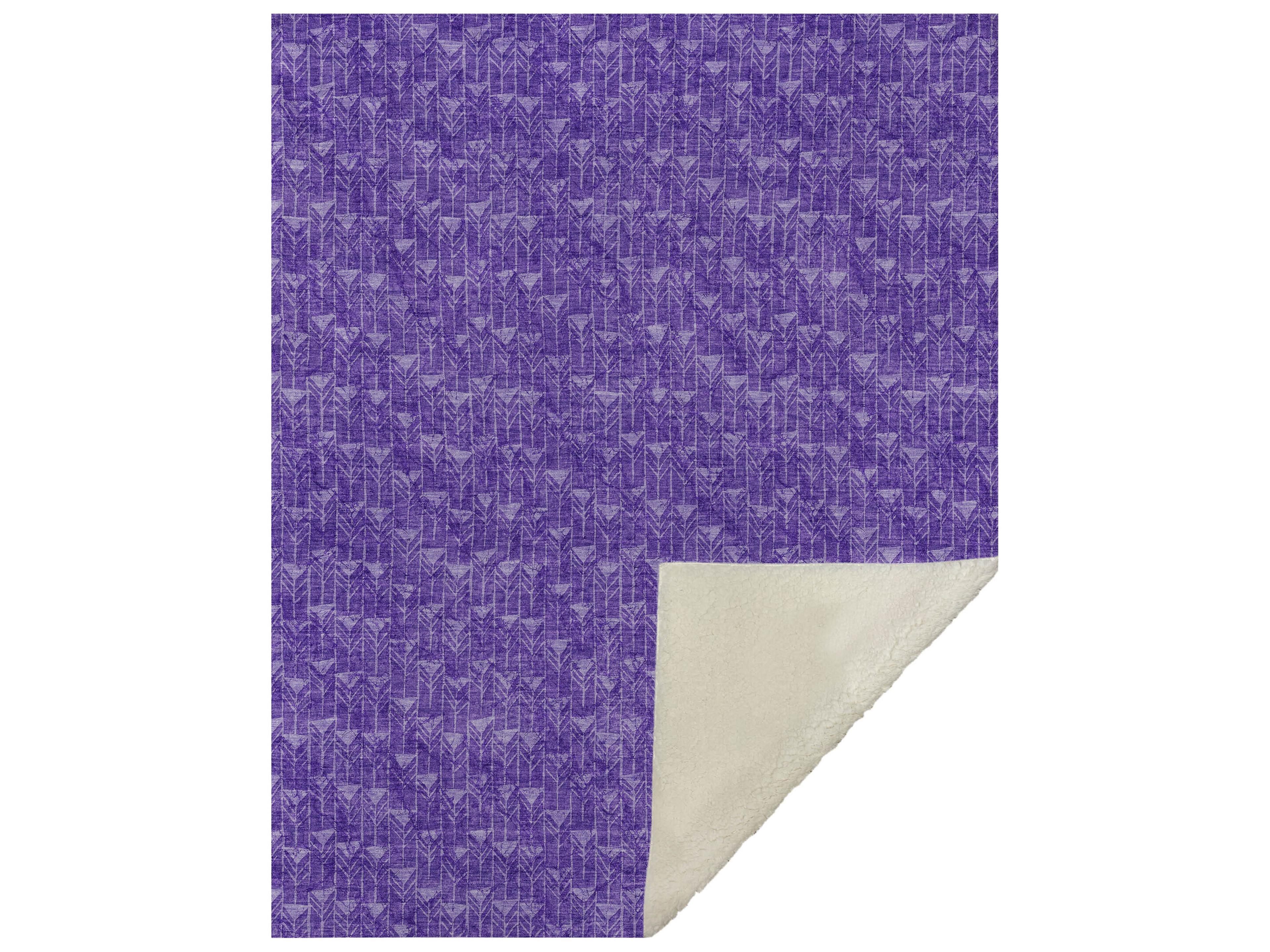 Dalyn Sherpa Purple Polyester Throw