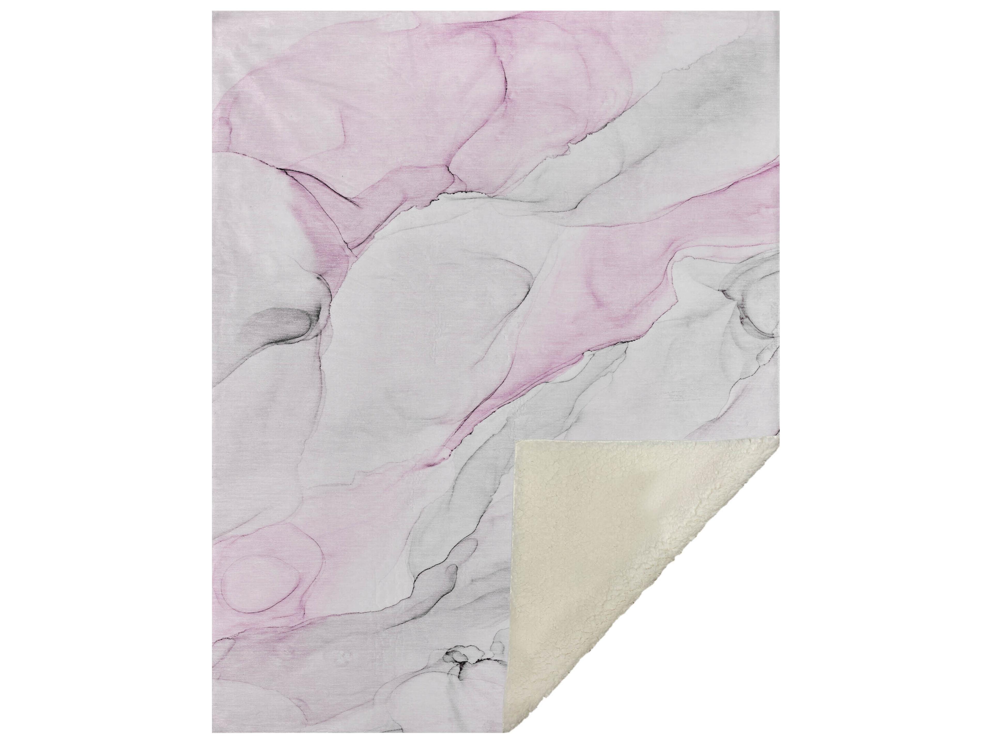 Dalyn Sherpa Pink Polyester Throw