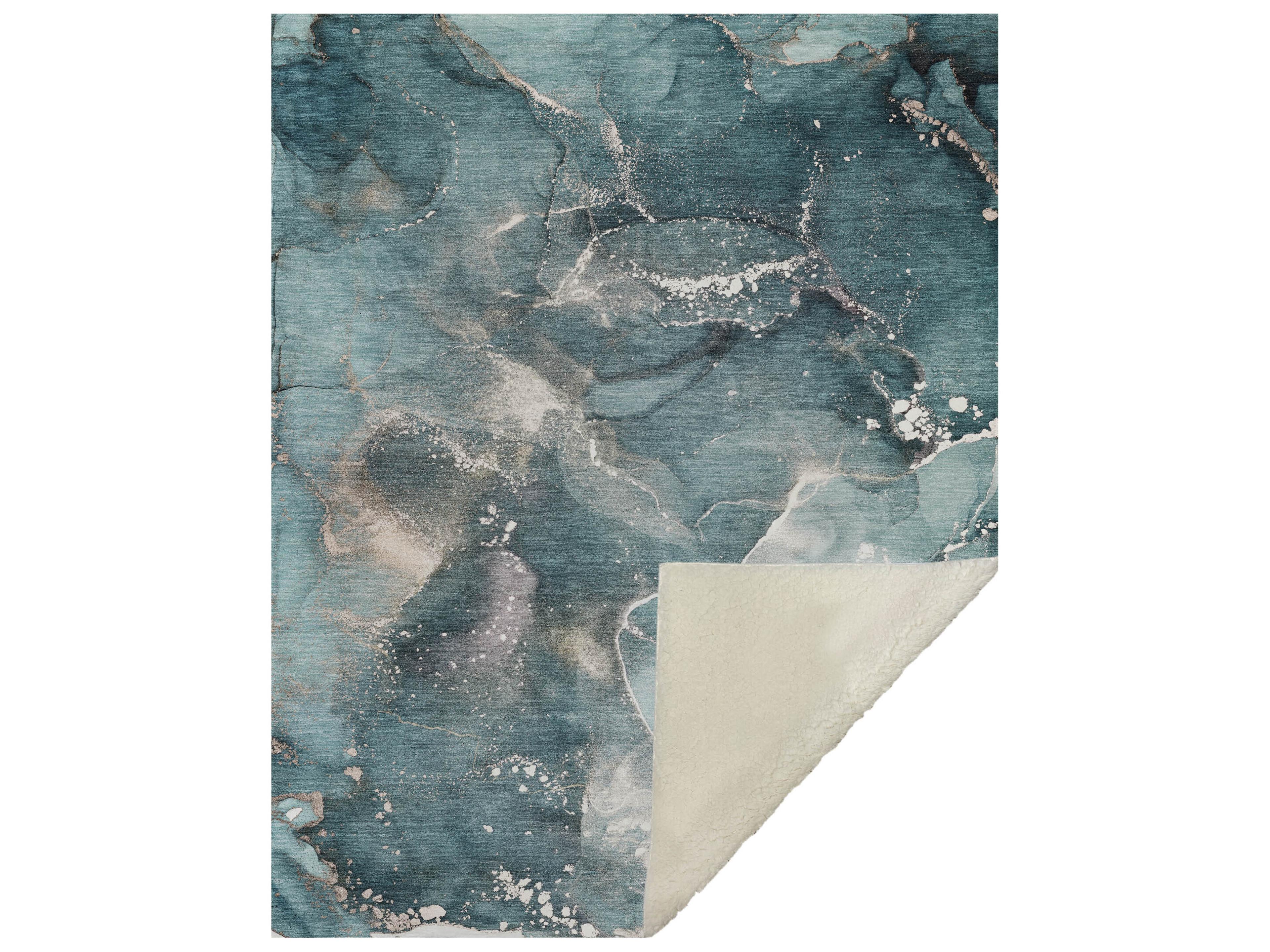 Dalyn Sherpa Teal Polyester Throw